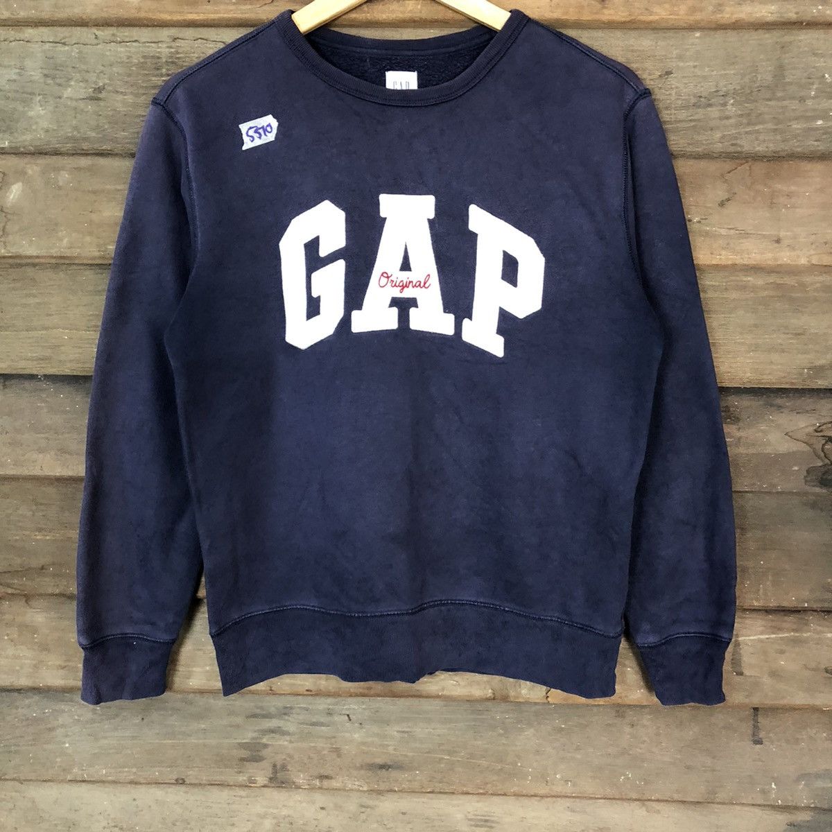 Gap × Vintage Gap spellout vintage kenye west Dark Blue Sweathshirt #5510 Size XS / US 0-2 / IT 36-38 - 3 Thumbnail