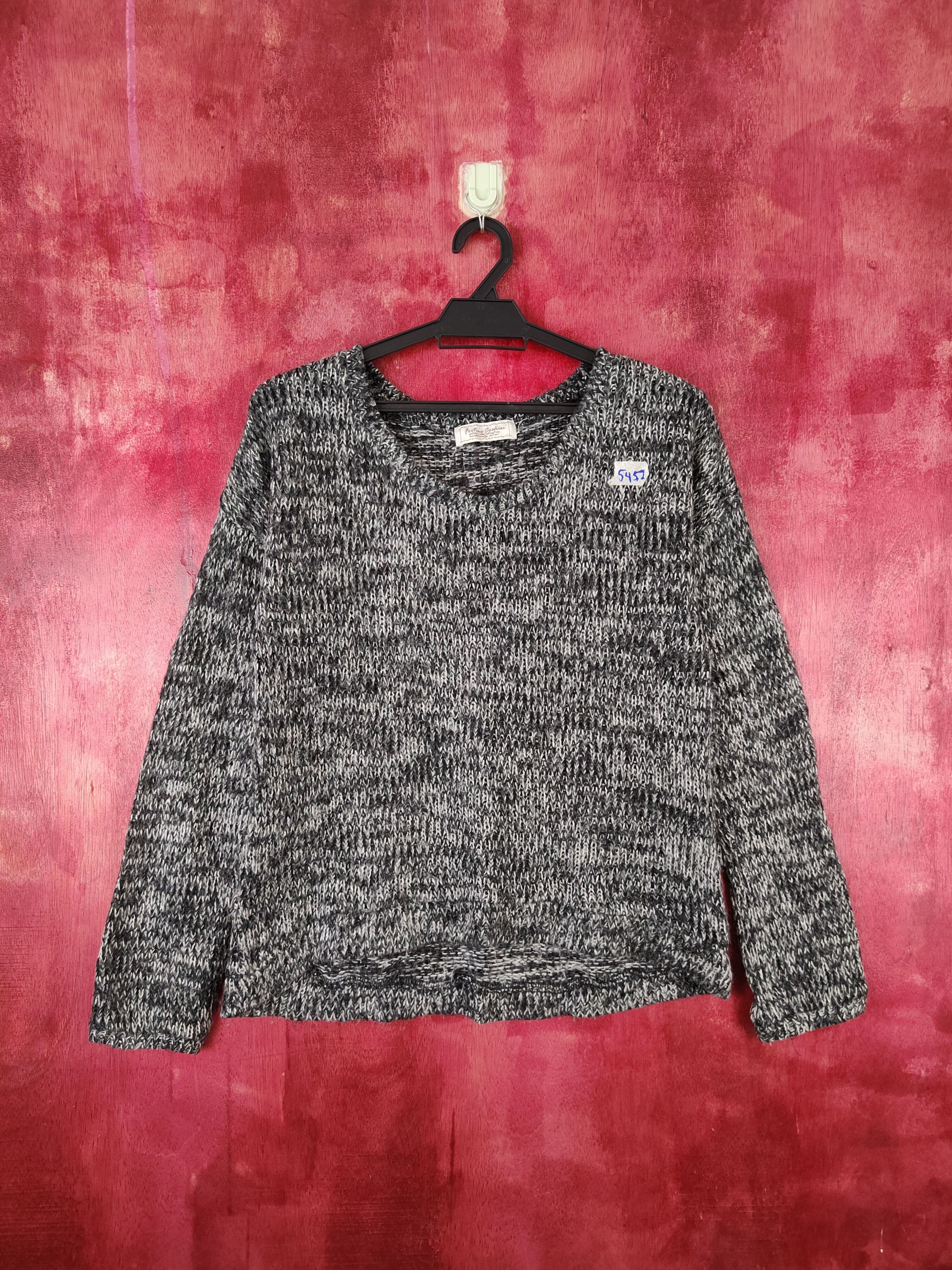 image of Homespun Knitwear Fortune Cookies Black/white Knitwear Sweatshirt 5457, Women's (Size Medium)
