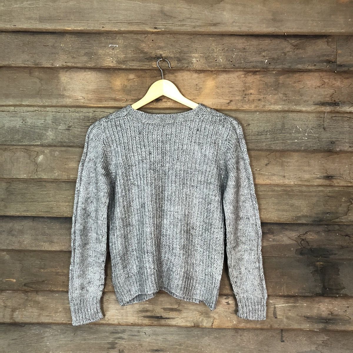 Aran Isles Knitwear × Japanese Brand × Vintage Earth & Music Ecology Grey Knitwear sweatshirt #378B Size US XS / EU 42 / 0 - 10 Thumbnail