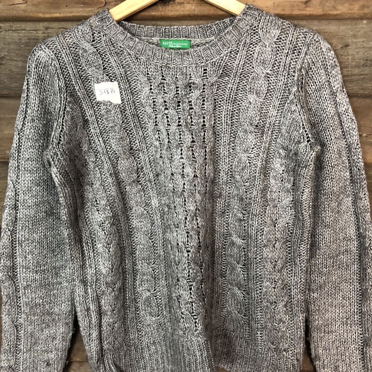 Aran Isles Knitwear × Japanese Brand × Vintage Earth & Music Ecology Grey Knitwear sweatshirt #378B Size US XS / EU 42 / 0 - 6 Thumbnail