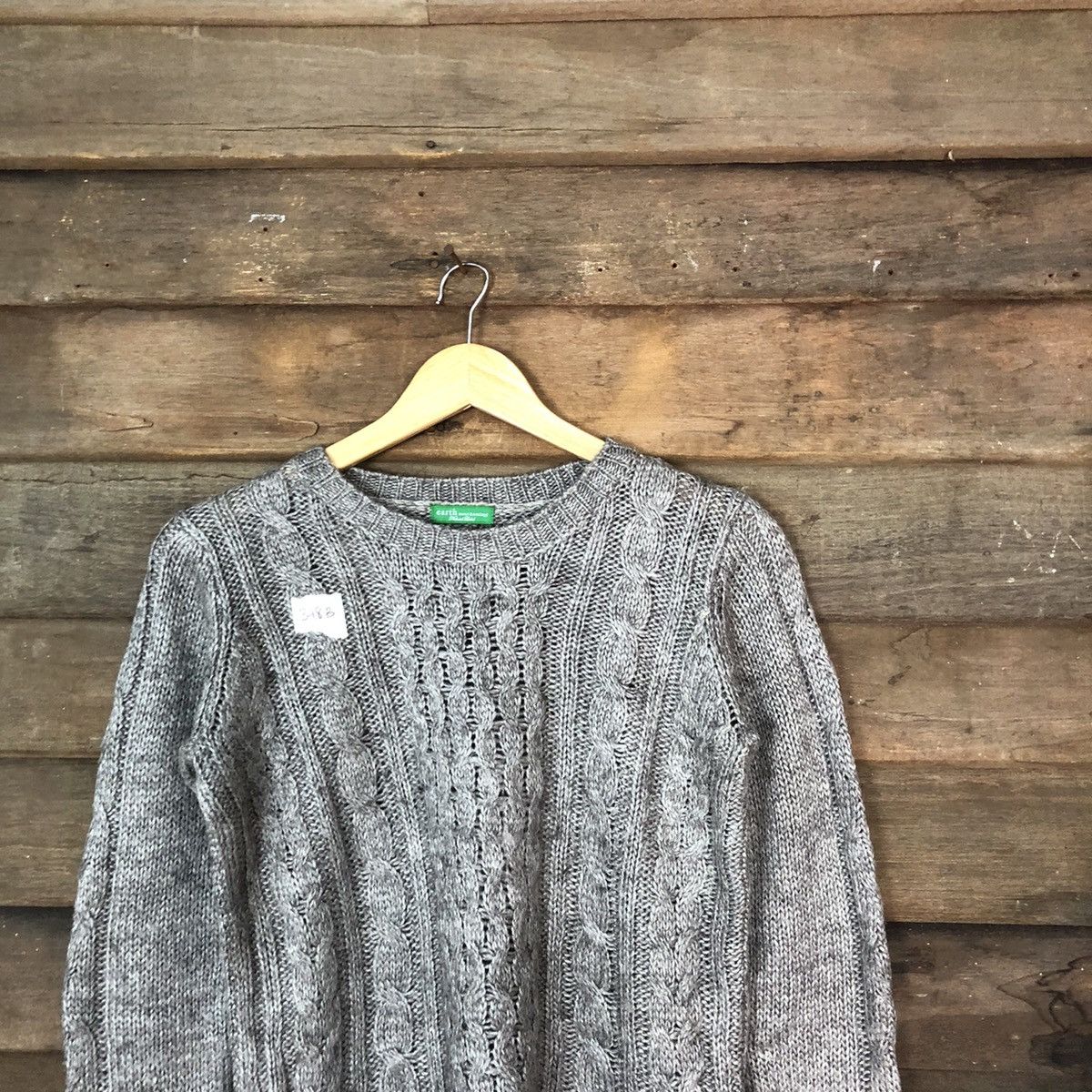 Aran Isles Knitwear × Japanese Brand × Vintage Earth & Music Ecology Grey Knitwear sweatshirt #378B Size US XS / EU 42 / 0 - 2 Thumbnail