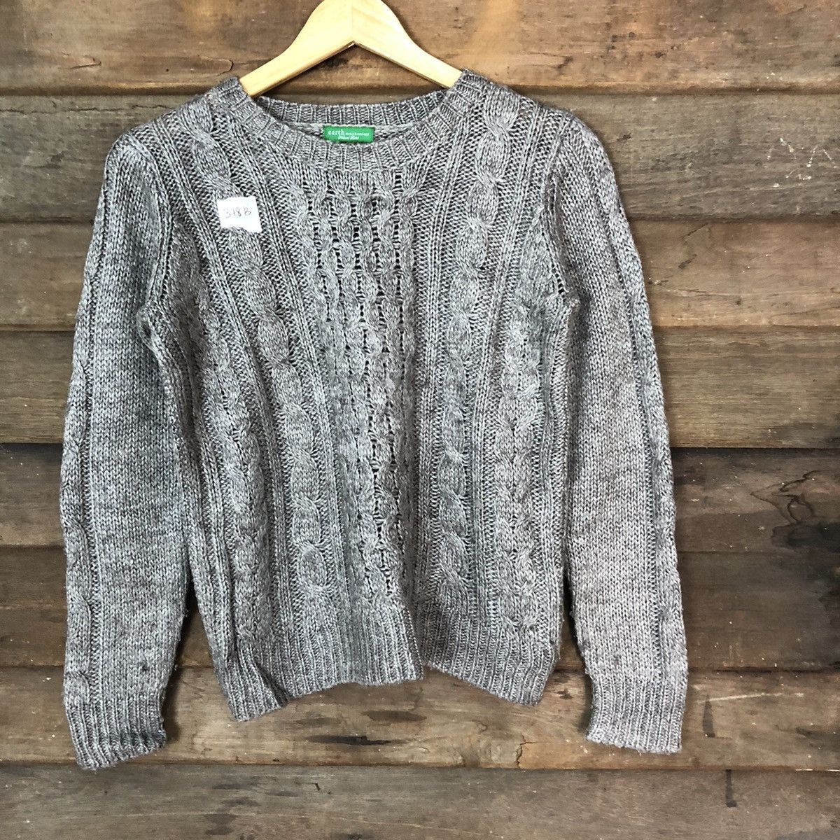 Aran Isles Knitwear × Japanese Brand × Vintage Earth & Music Ecology Grey Knitwear sweatshirt #378B Size US XS / EU 42 / 0 - 3 Thumbnail