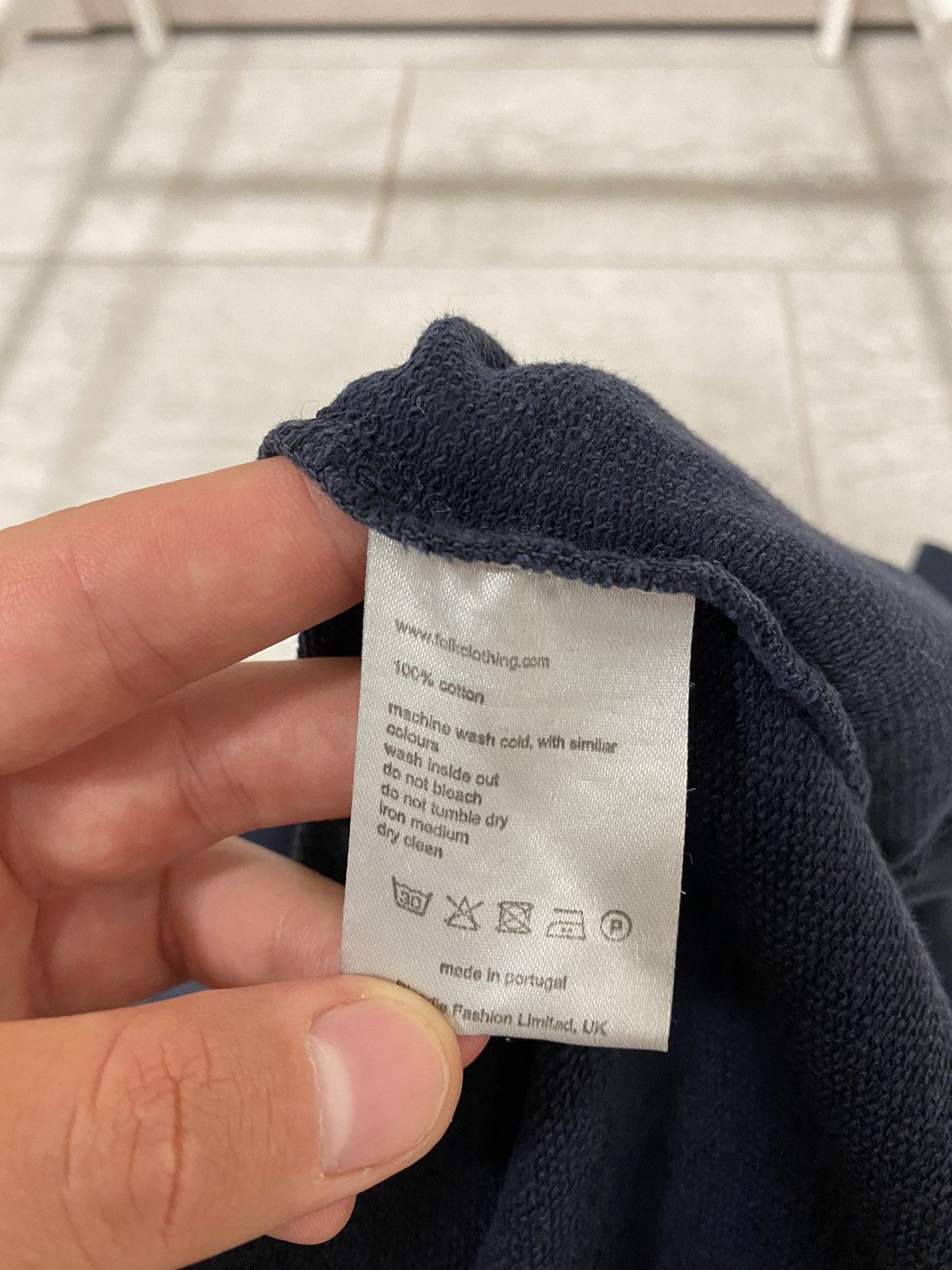 Folk Folk Navy Washed Cotton Crew Neck Long Sleeve Sweatshirt Size US M / EU 48-50 / 2 - 10 Thumbnail