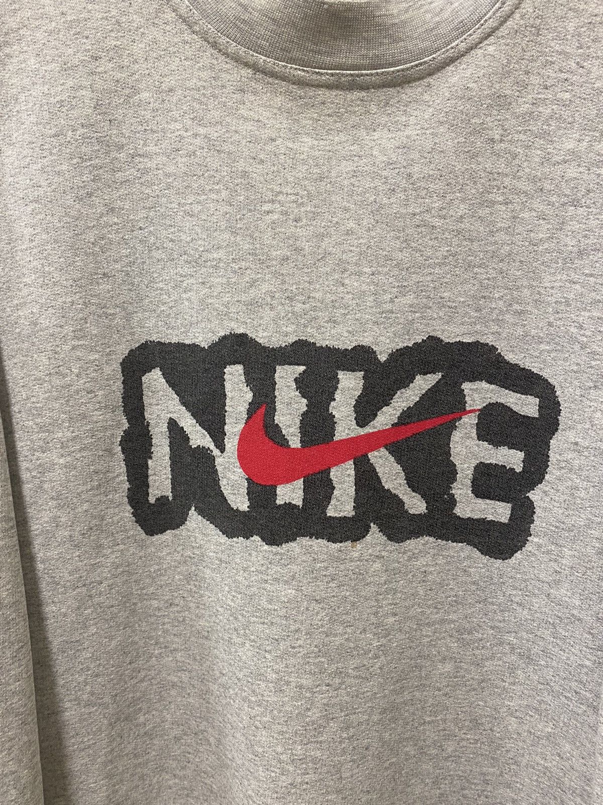 Nike × Vintage Nike Vintage Swoosh Grey Crew Neck Cotton Sweatshirt Size US XL / EU 56 / 4 - 3 Thumbnail