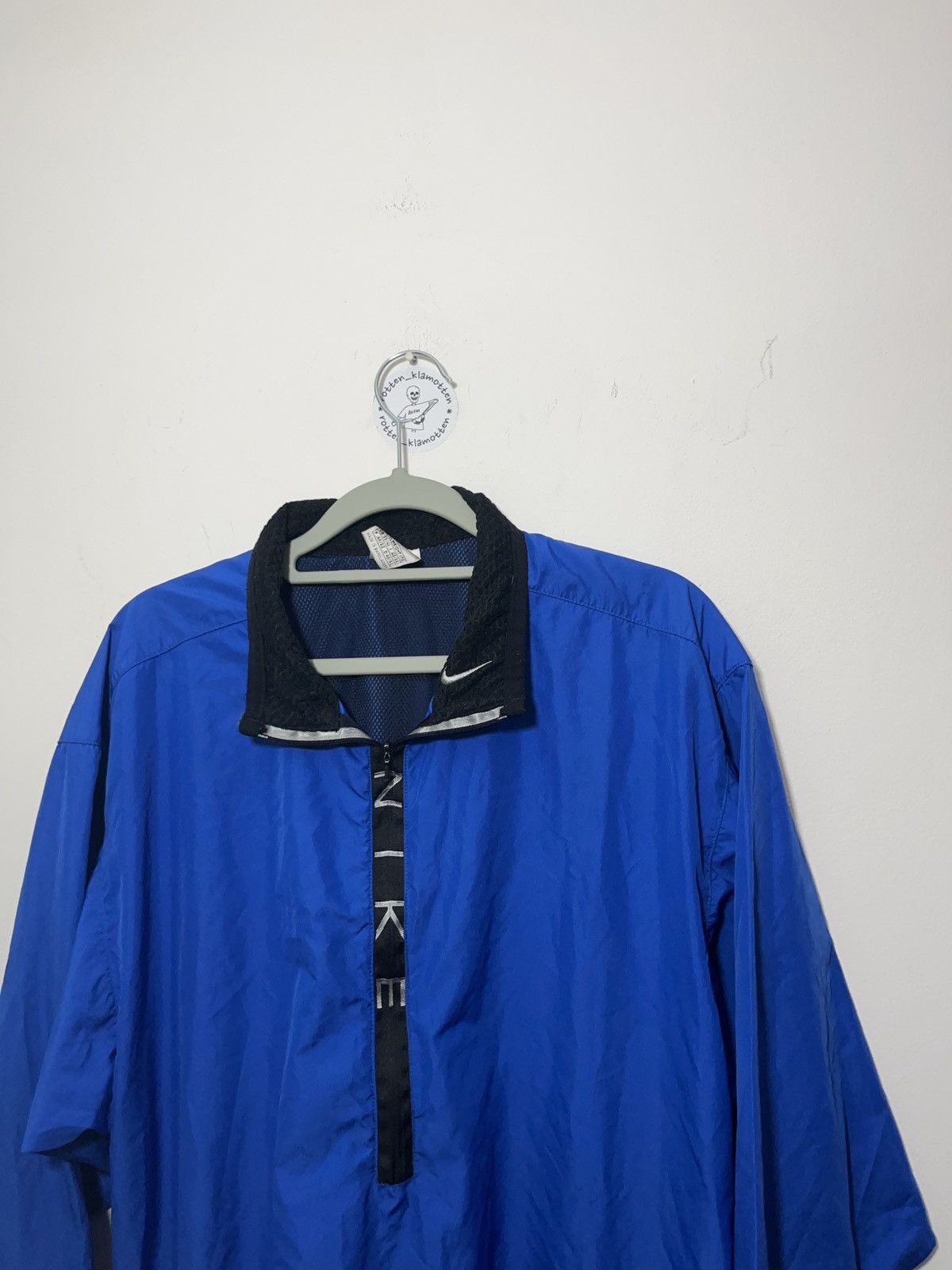 Nike × Vintage 90s Nike royal blue wind runner jacket uk streetwear drill Size US M / EU 48-50 / 2 - 3 Thumbnail