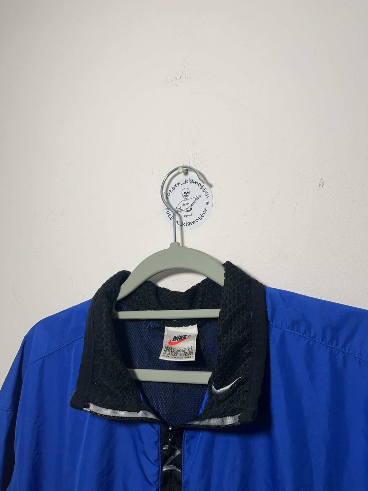 Nike × Vintage 90s Nike royal blue wind runner jacket uk streetwear drill Size US M / EU 48-50 / 2 - 4 Thumbnail