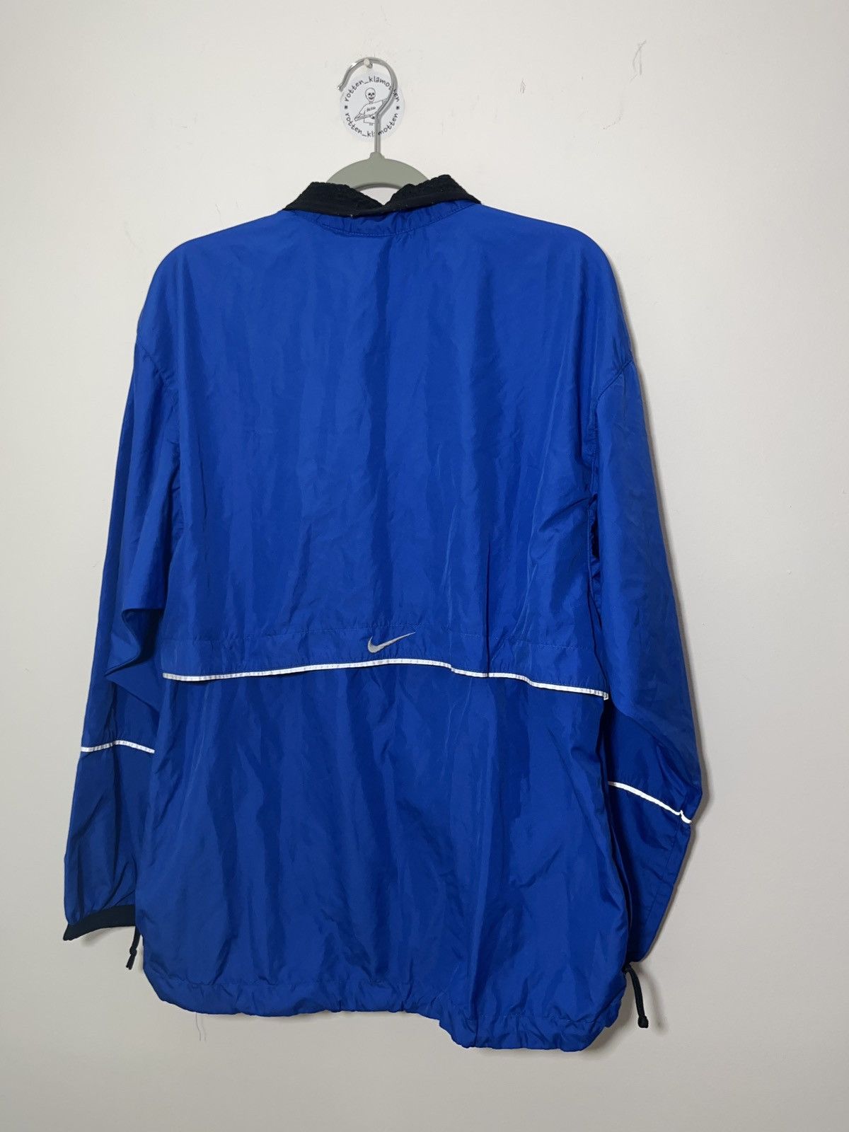 Nike × Vintage 90s Nike royal blue wind runner jacket uk streetwear drill Size US M / EU 48-50 / 2 - 2 Thumbnail