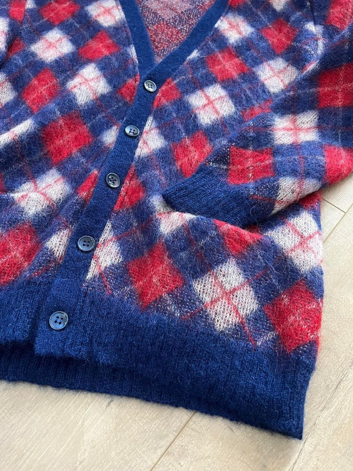 Saint Laurent Paris 16FW Mohair Argyle Cardigan sz L(fits for men sz44) Size US S / EU 44-46 / 1 - 4 Thumbnail