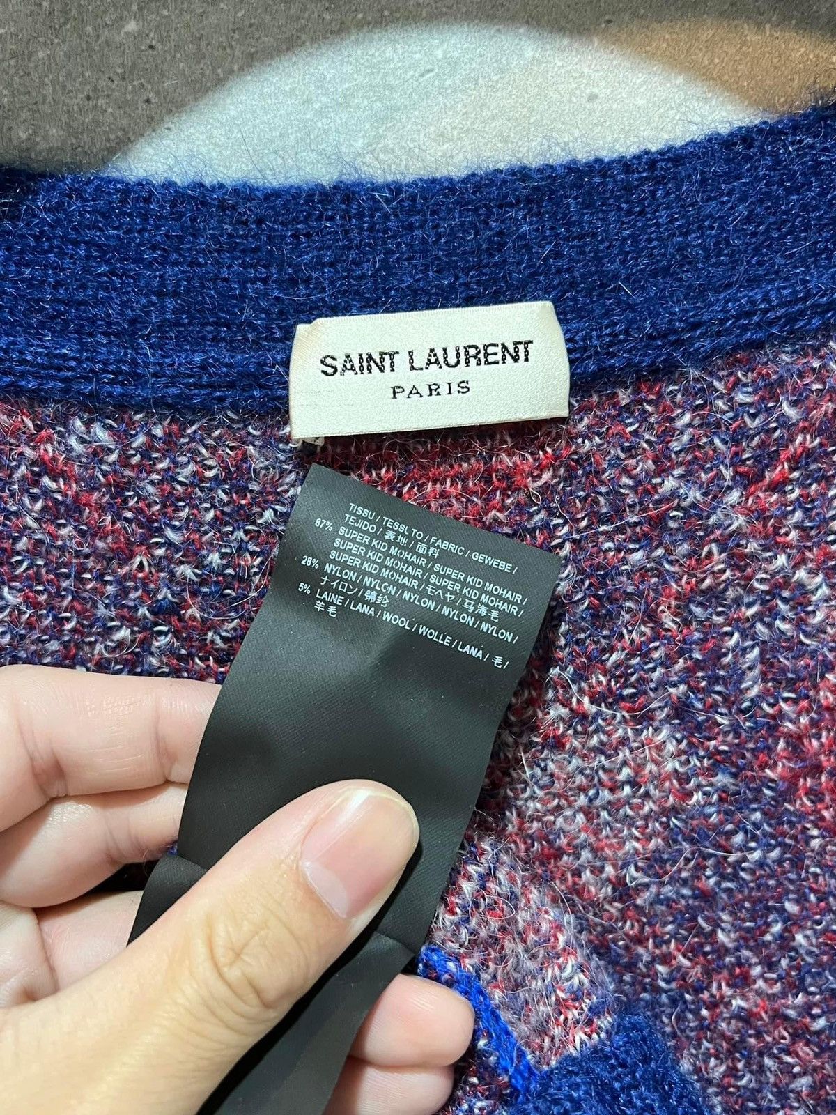 Saint Laurent Paris 16FW Mohair Argyle Cardigan sz L(fits for men sz44) Size US S / EU 44-46 / 1 - 6 Thumbnail