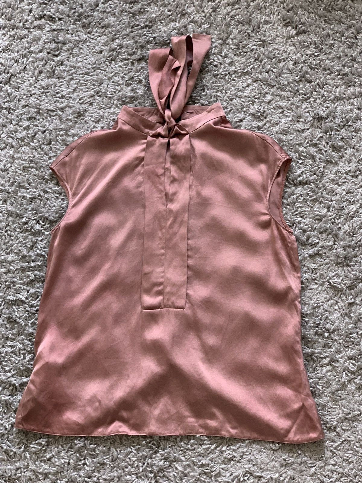 image of Prada Pink Silk Sleeveless Blouse, Women's (Size XS)