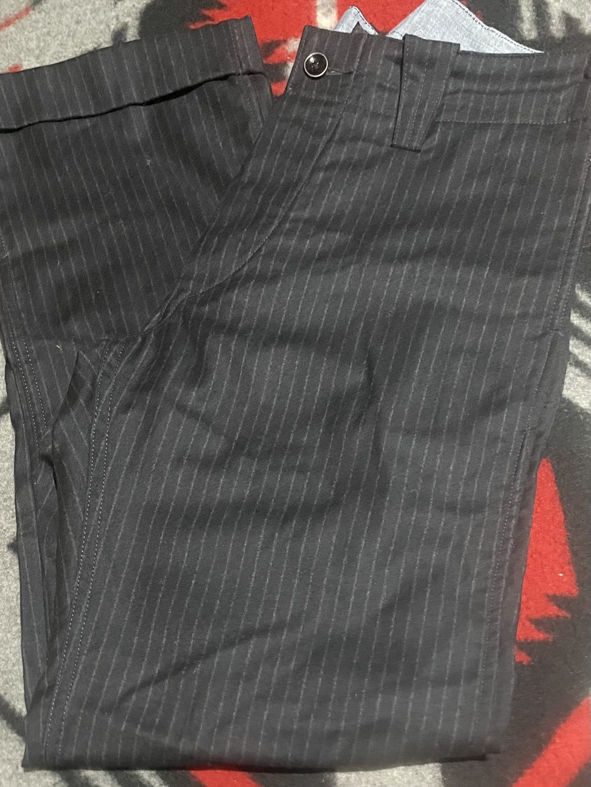 image of Rrl Ralph Lauren Wool Pinstripe Pants in Black, Men's (Size 35)