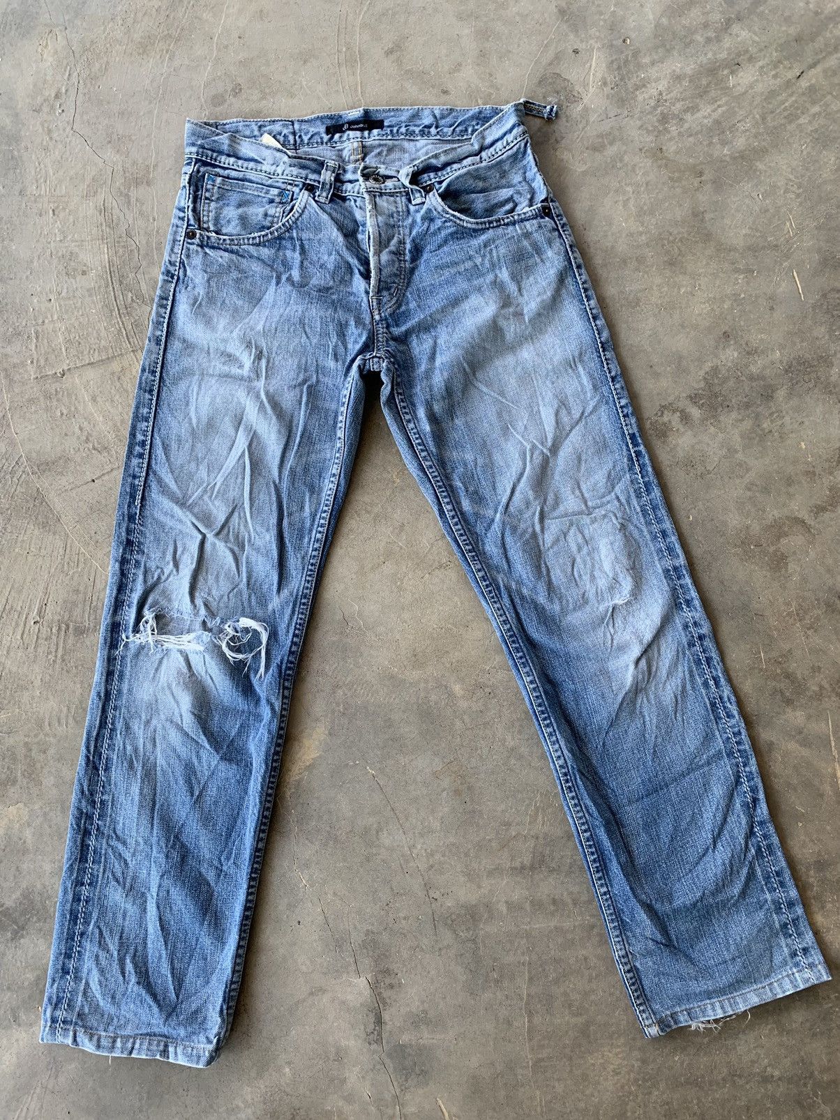 image of Johnbull Selvedge Distressed Denim in Blue, Men's (Size 29)