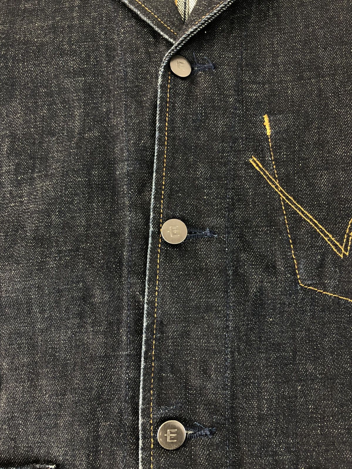 Edwin × Vintage 90s Hype Edwin Function Indigo Button Design Denim Jacket Size US M / EU 48-50 / 2 - 6 Thumbnail