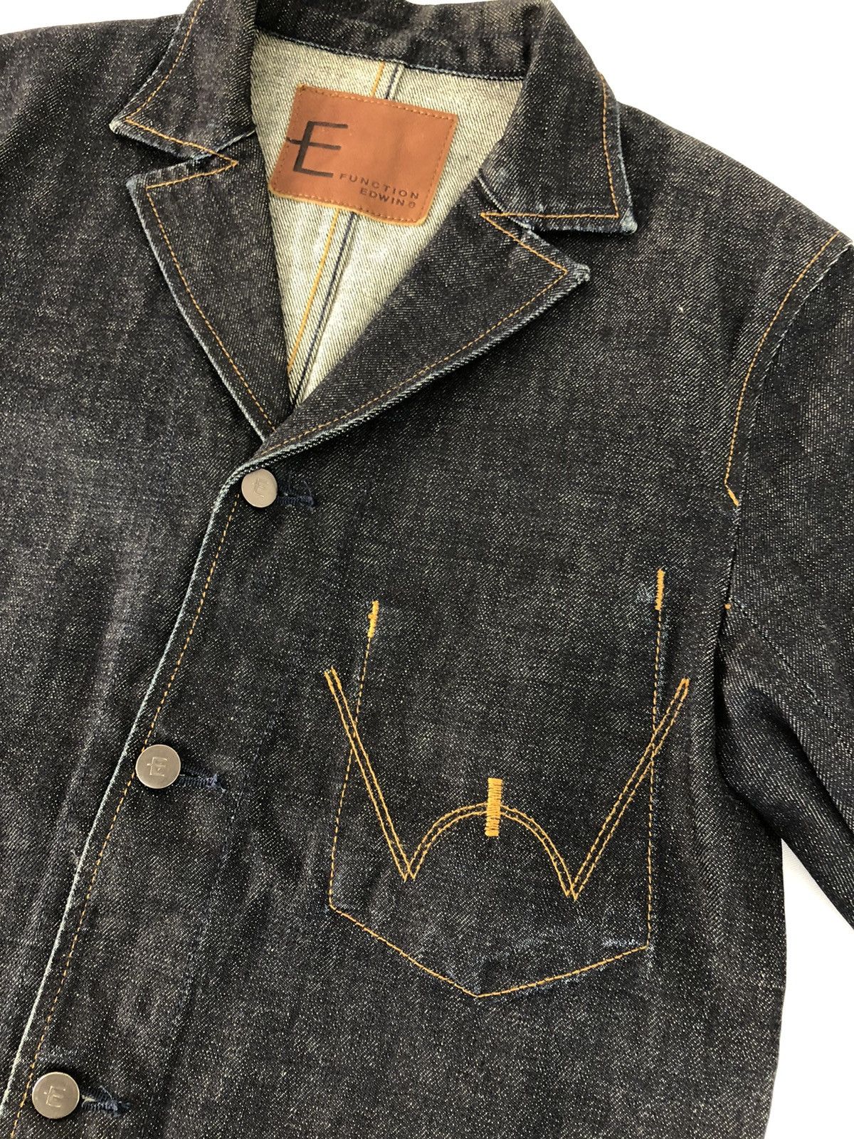 Edwin × Vintage 90s Hype Edwin Function Indigo Button Design Denim Jacket Size US M / EU 48-50 / 2 - 4 Thumbnail