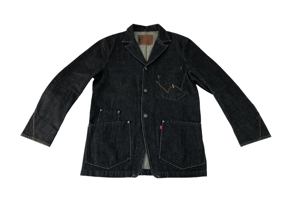 Edwin × Vintage 90s Hype Edwin Function Indigo Button Design Denim Jacket Size US M / EU 48-50 / 2 - 1 Thumbnail