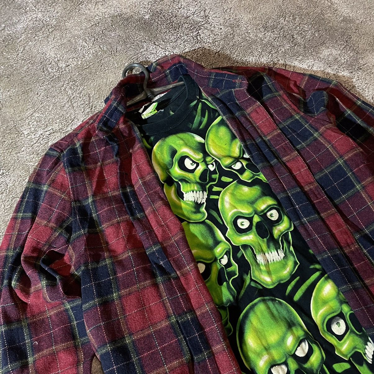 Vintage Vintage 90s Plaid Shirt Graphic Tee Grunge Streetwear XXL Size US XXL / EU 58 / 5 - 4 Thumbnail