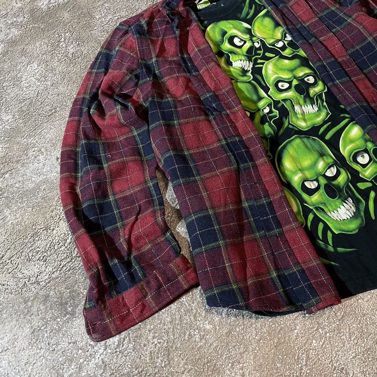 Vintage Vintage 90s Plaid Shirt Graphic Tee Grunge Streetwear XXL Size US XXL / EU 58 / 5 - 3 Thumbnail