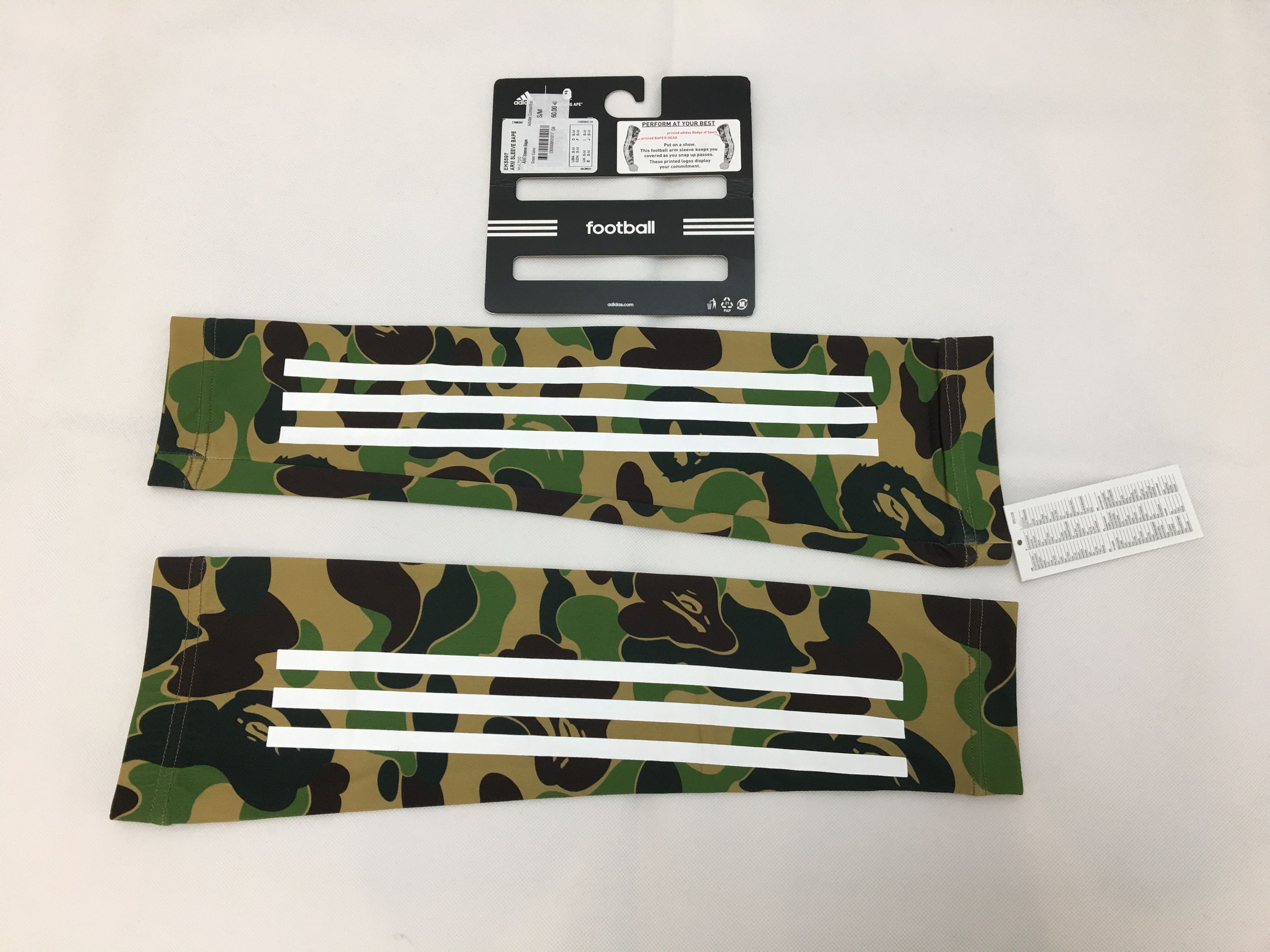 Adidas × Bape Bape x Adidas Arm Sleeves Green Camouflage Size S/M Size ONE SIZE - 3 Thumbnail
