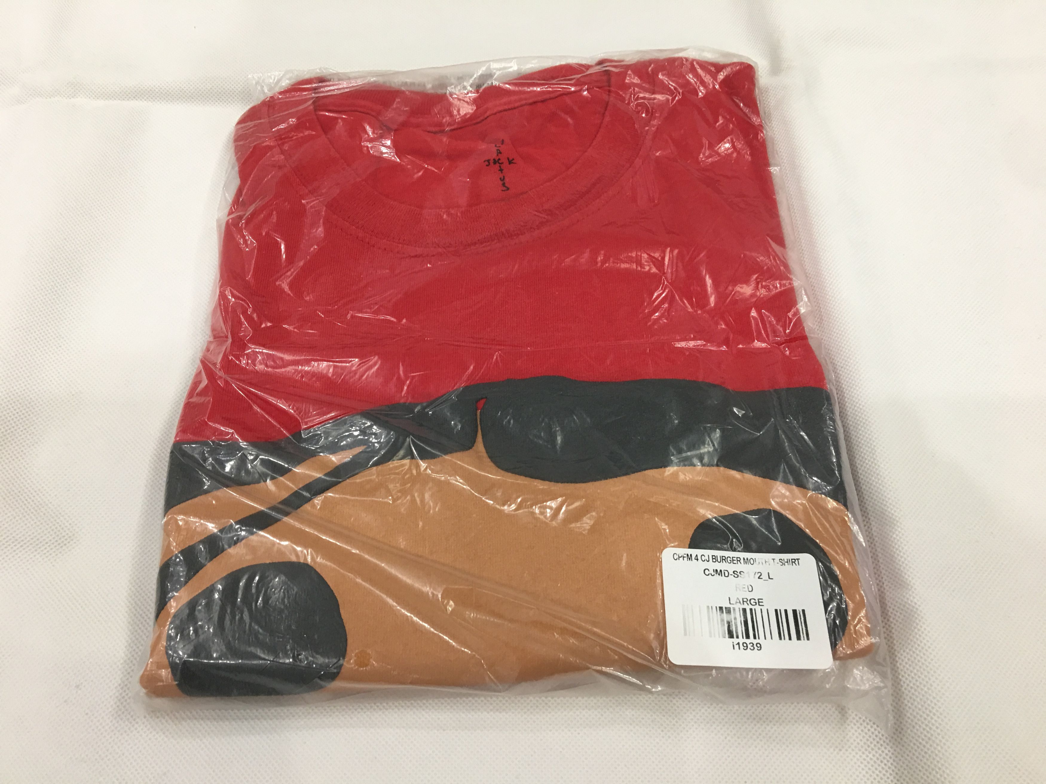 Cactus Plant Flea Market × Travis Scott Travis Scott x CPFM 4 CJ Burger Mouth T-shirt Red Large Size US L / EU 52-54 / 3 - 11 Thumbnail
