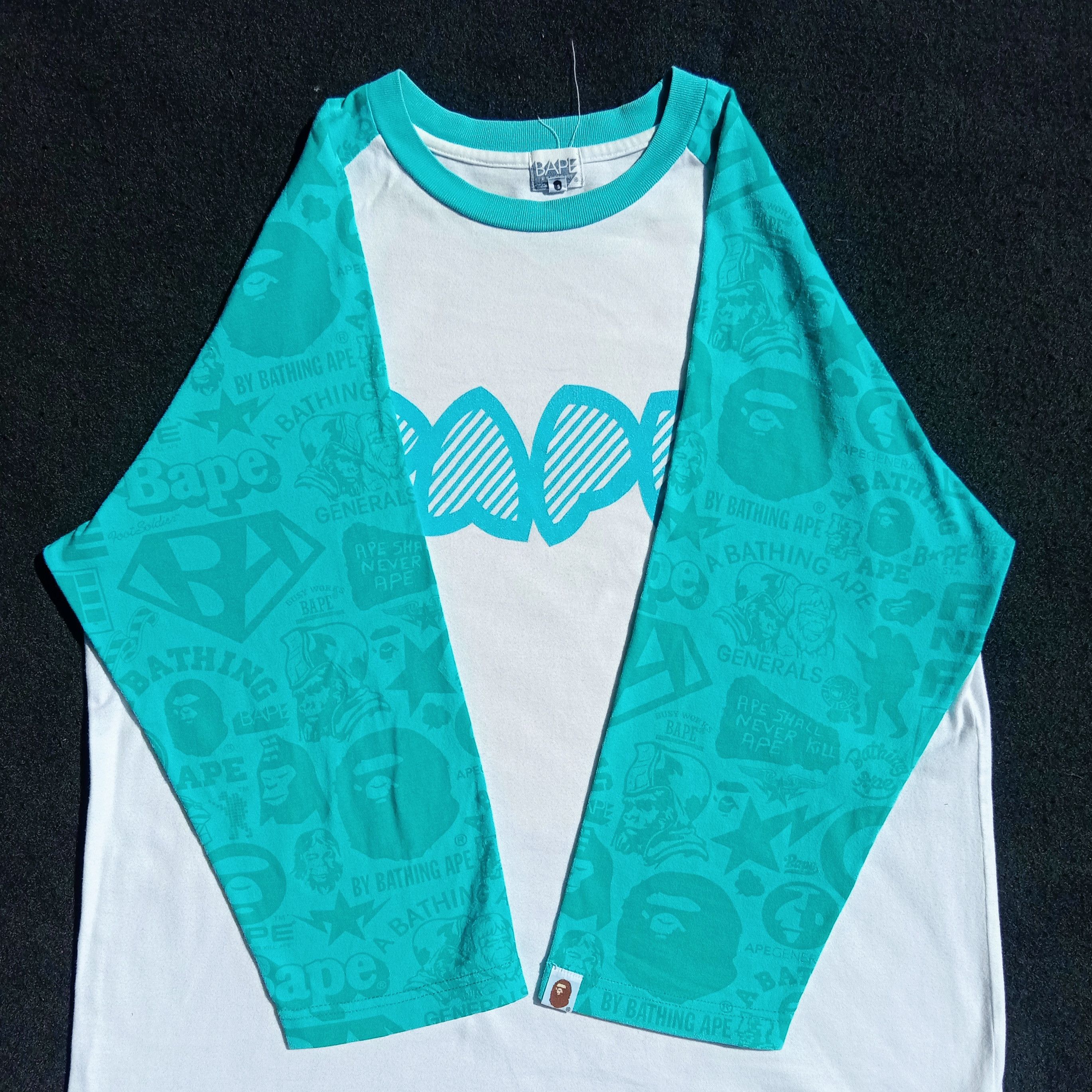 Bape 2007 Bape Multi Logo Raglan Tee Size US L / EU 52-54 / 3 - 4 Thumbnail