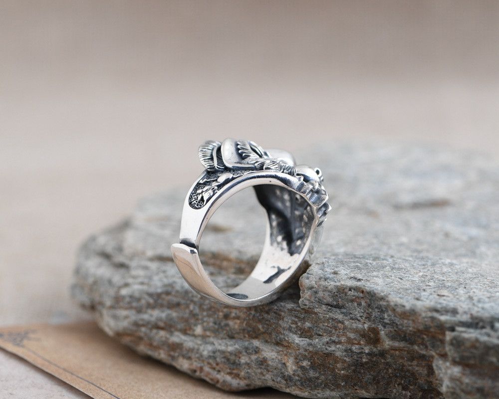 Jewelry Creative Feather Cat Rings Opening Ring Size ONE SIZE - 3 Thumbnail