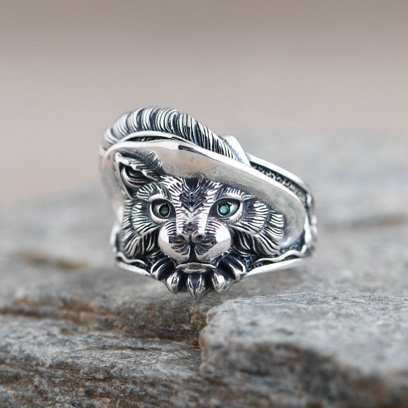 Jewelry Creative Feather Cat Rings Opening Ring Size ONE SIZE - 1 Thumbnail