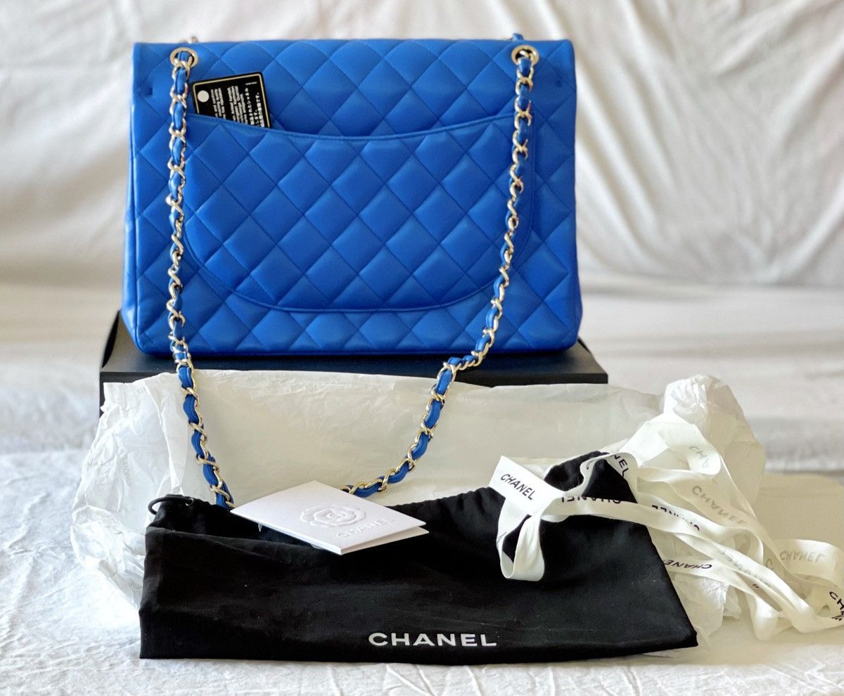 Chanel Stunning Royal Blue Chanel Timeless Classic Maxi Leather Bag Size ONE SIZE - 2 Thumbnail