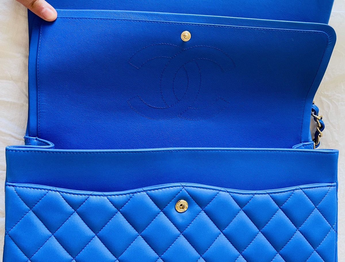 Chanel Stunning Royal Blue Chanel Timeless Classic Maxi Leather Bag Size ONE SIZE - 7 Thumbnail