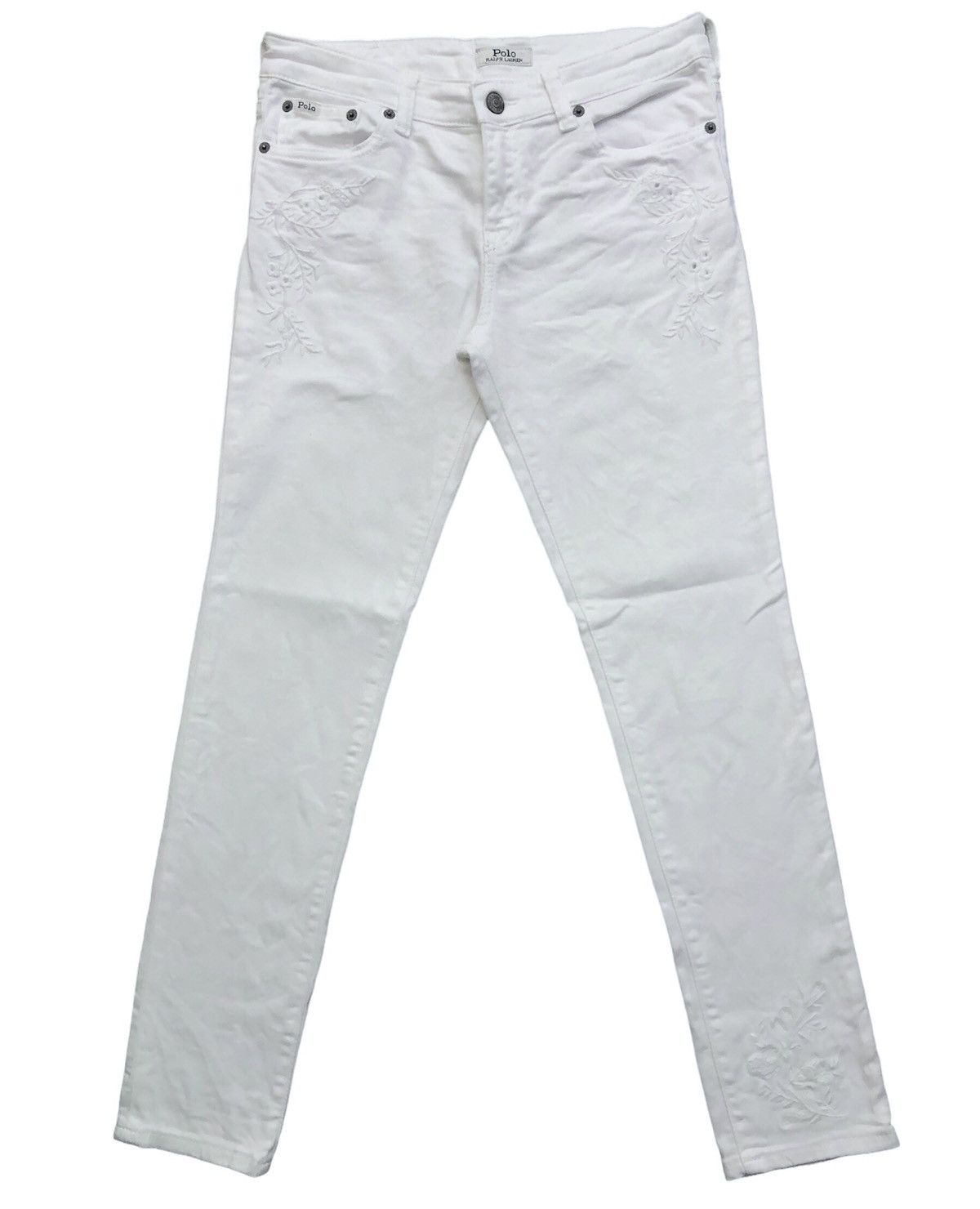 Polo Ralph Lauren Polo Ralph Lauren The Tompkins Skinny White Jeans Size 28" / US 6 / IT 42 - 1 Thumbnail