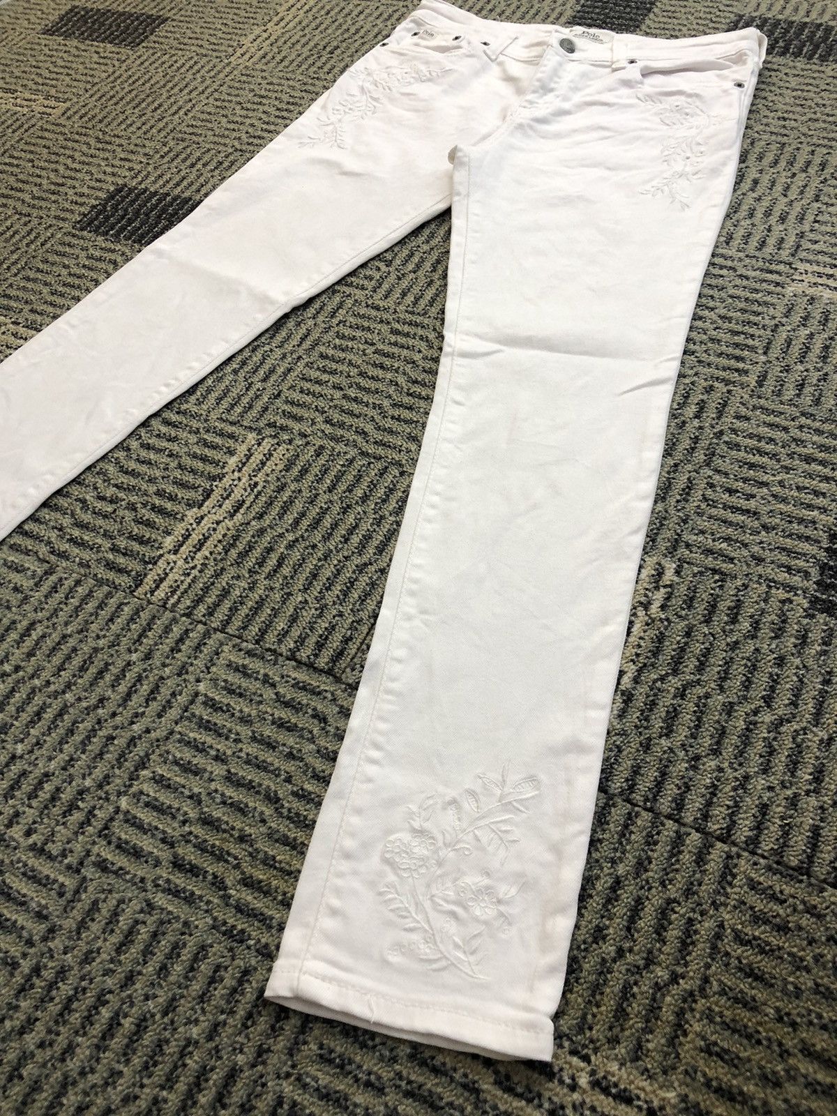 Polo Ralph Lauren Polo Ralph Lauren The Tompkins Skinny White Jeans Size 28" / US 6 / IT 42 - 4 Thumbnail