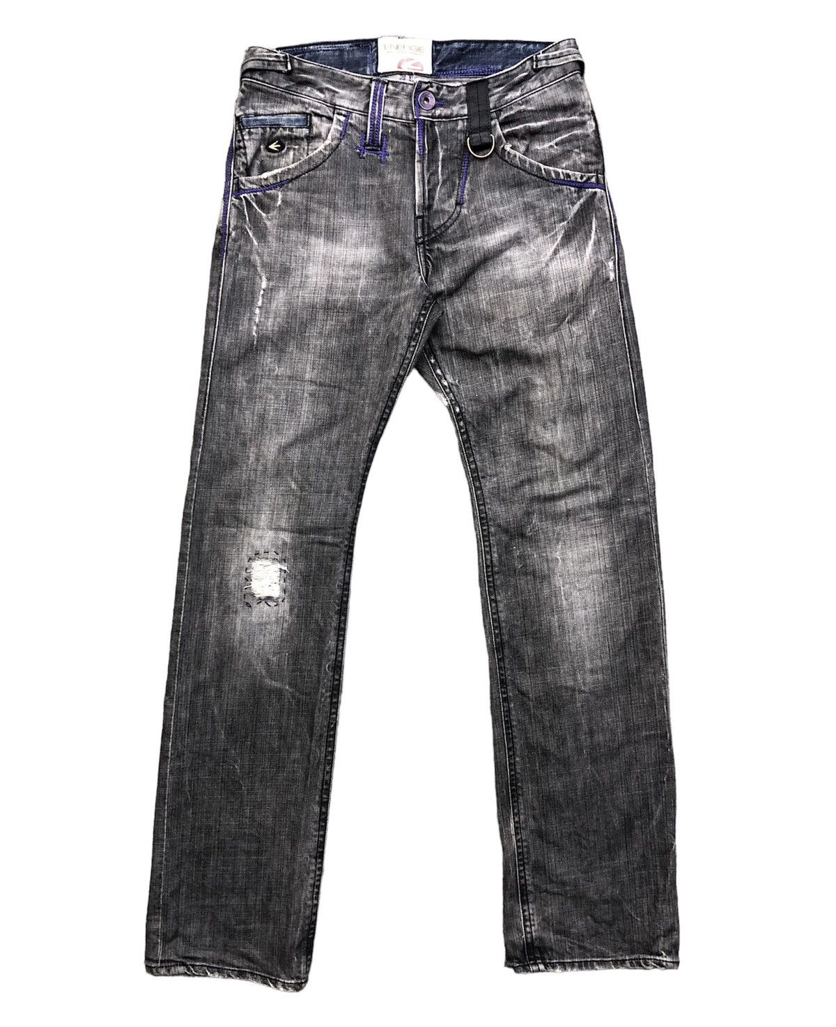 image of Energie Marrey Style Worn Out Distressed Faded Black Jeans, Men's (Size 29)