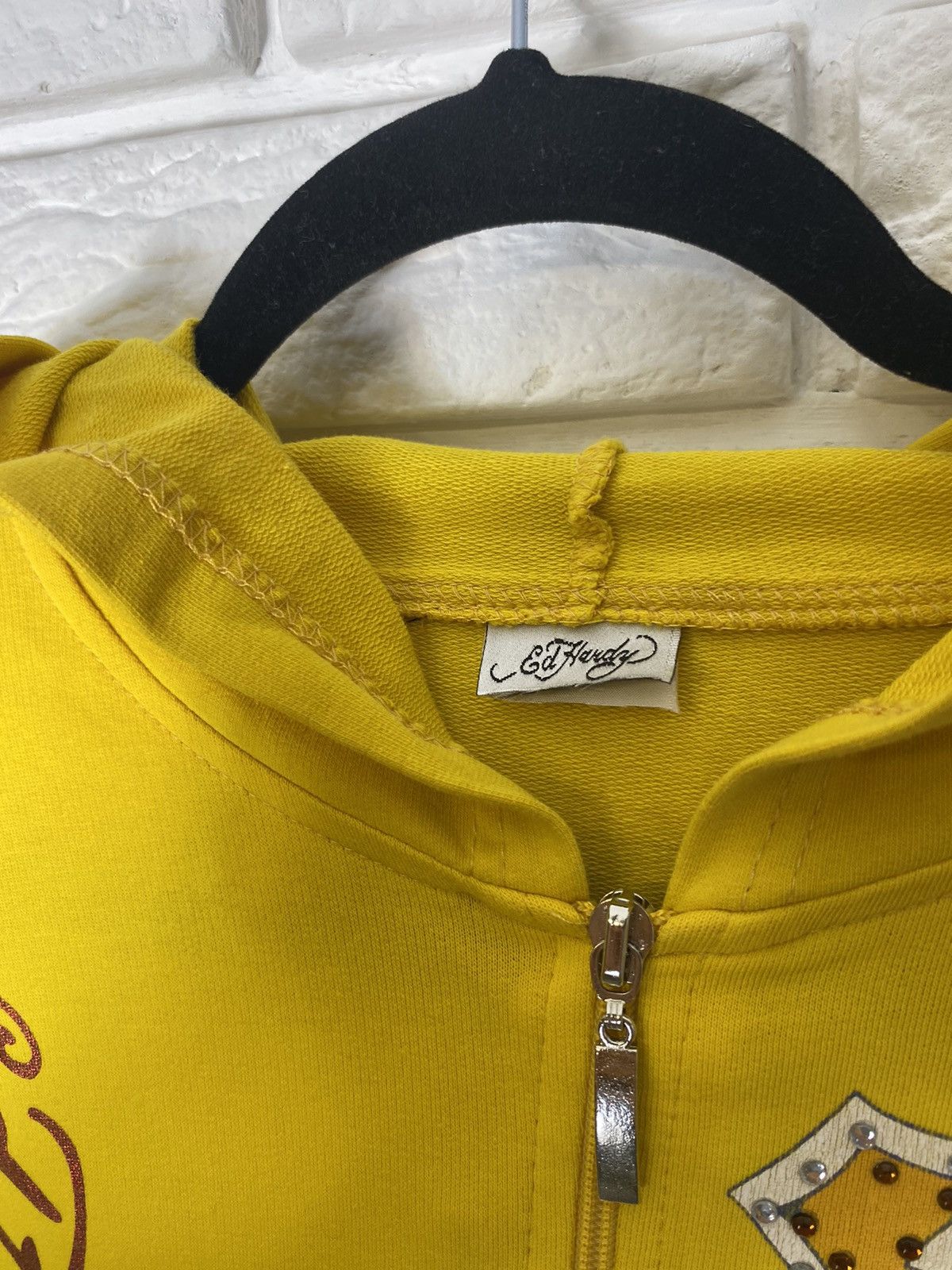Christian Audigier × Ed Hardy × Vintage Ed Hardy vintage zip up hoodie yellow Christian Audiger Size US S / EU 44-46 / 1 - 5 Thumbnail