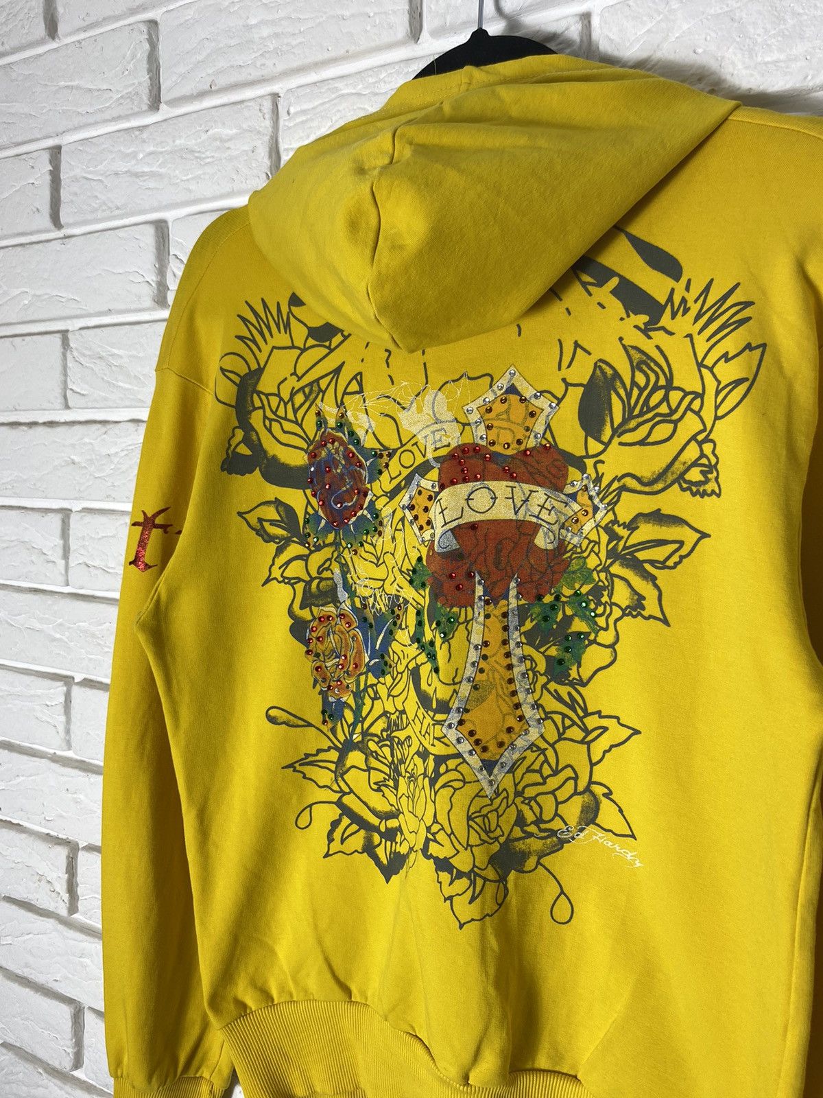 Christian Audigier × Ed Hardy × Vintage Ed Hardy vintage zip up hoodie yellow Christian Audiger Size US S / EU 44-46 / 1 - 7 Thumbnail