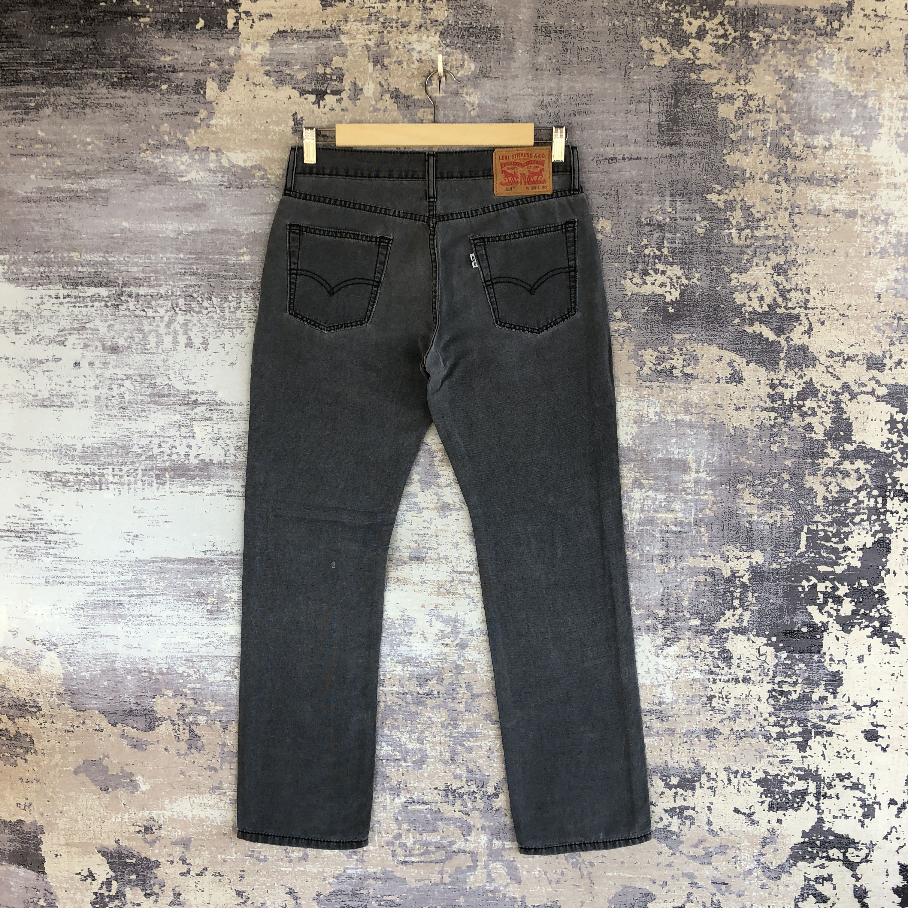Levi's × Vintage Vintage Levi's 514 Faded Black Jeans Levis Distressed Denim Size US 30 / EU 46 - 2 Thumbnail