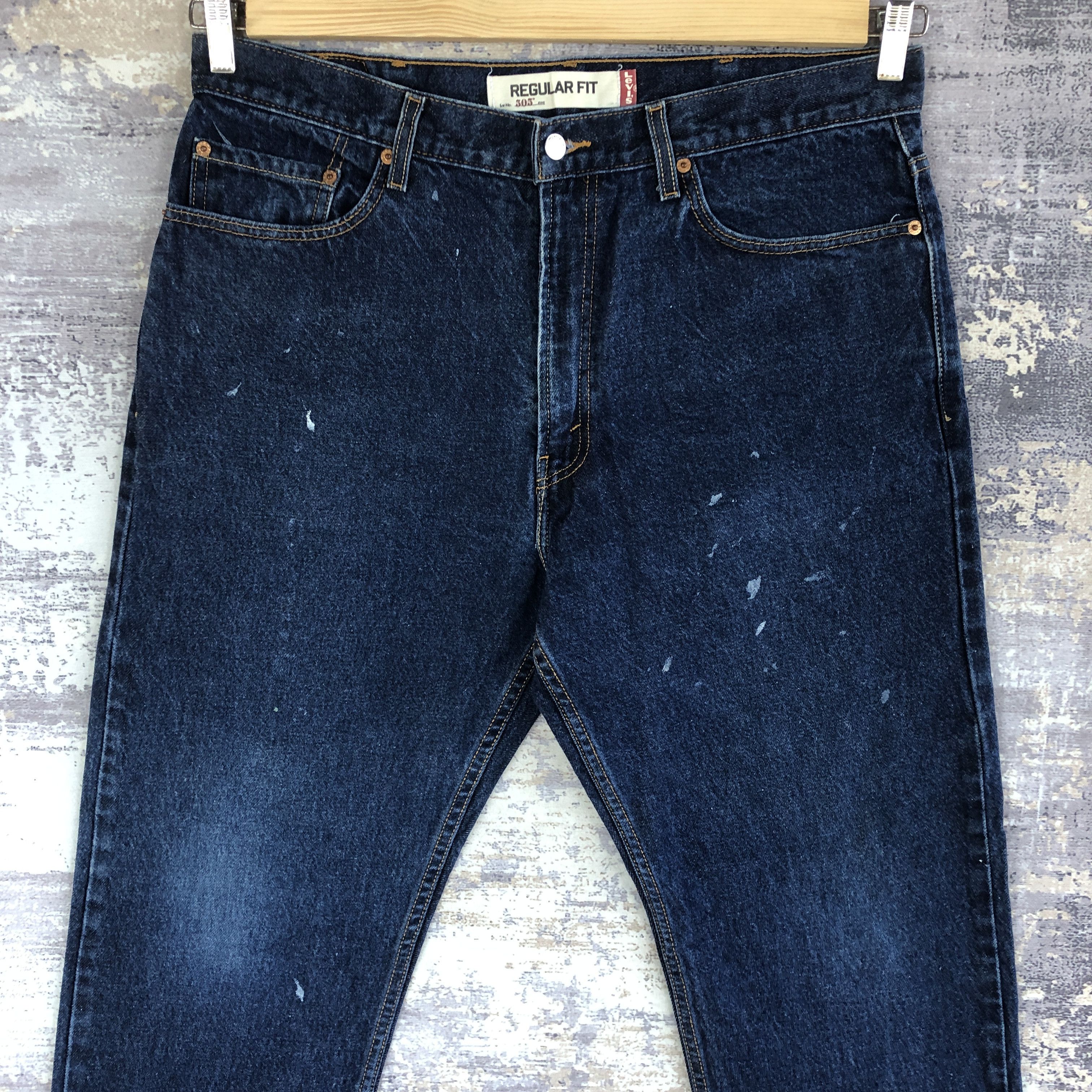 Vintage Levi's 505 Jeans levis Paint Splatter Blue Denim