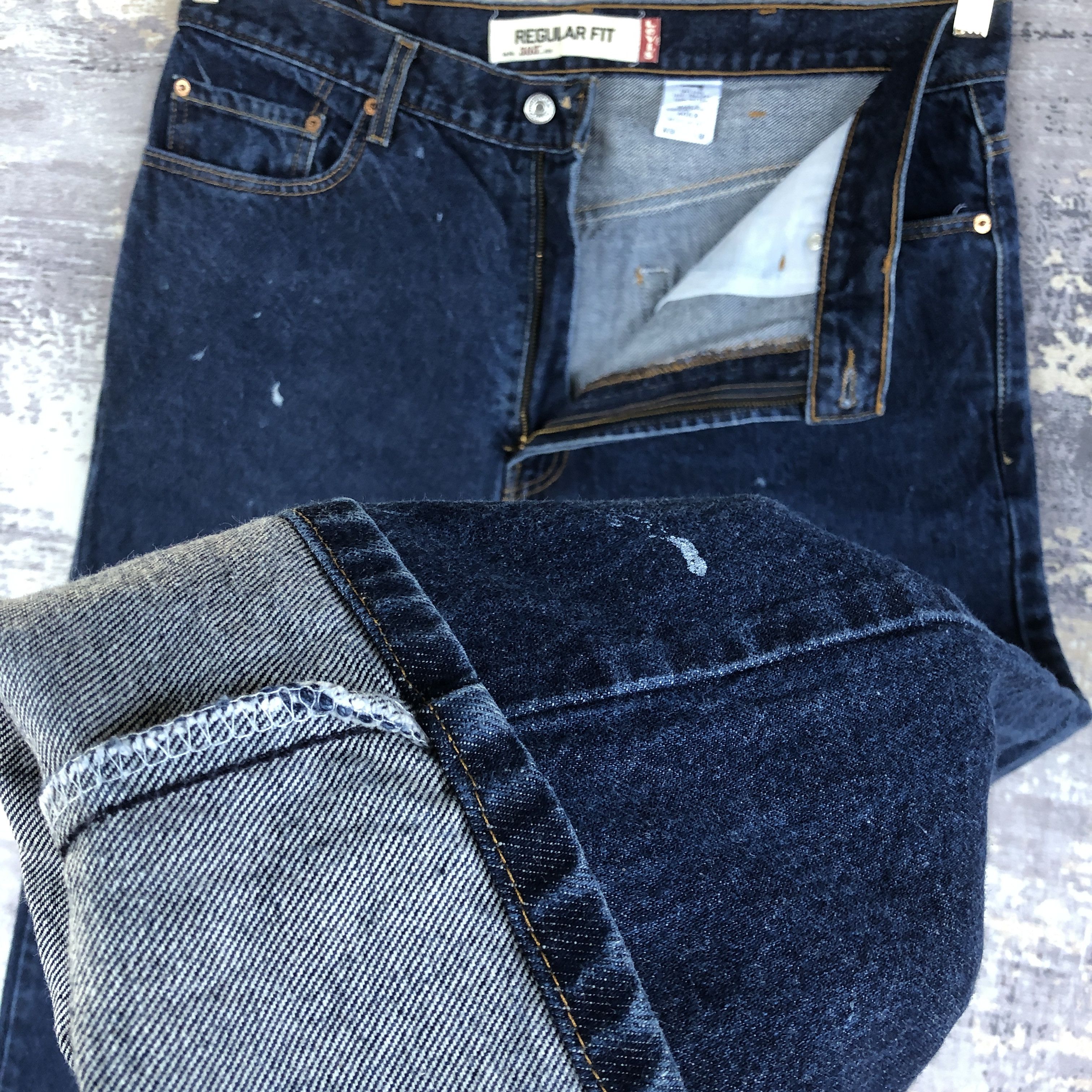 Vintage Levi's 505 Jeans levis Paint Splatter Blue Denim