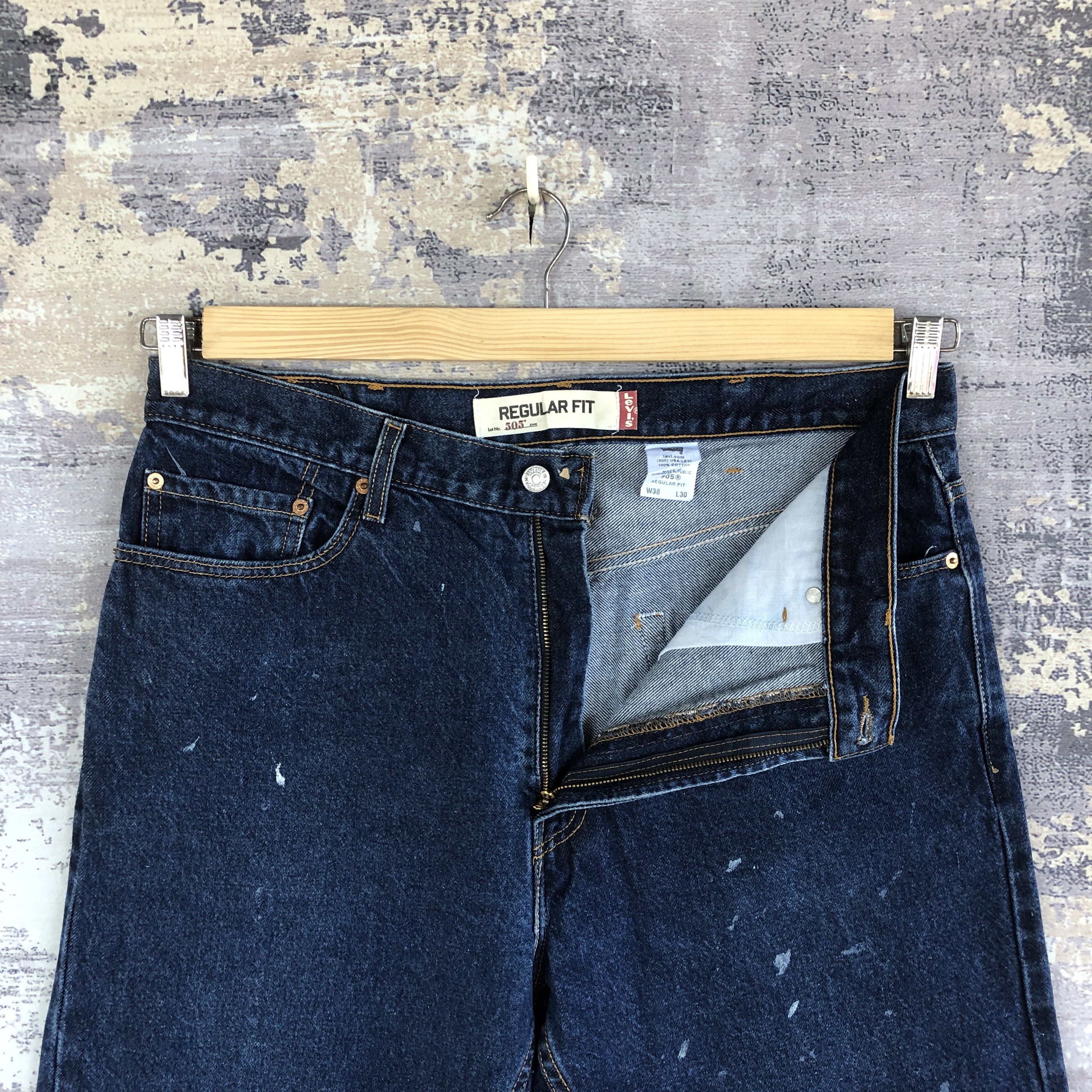 Vintage Levi's 505 Jeans levis Paint Splatter Blue Denim