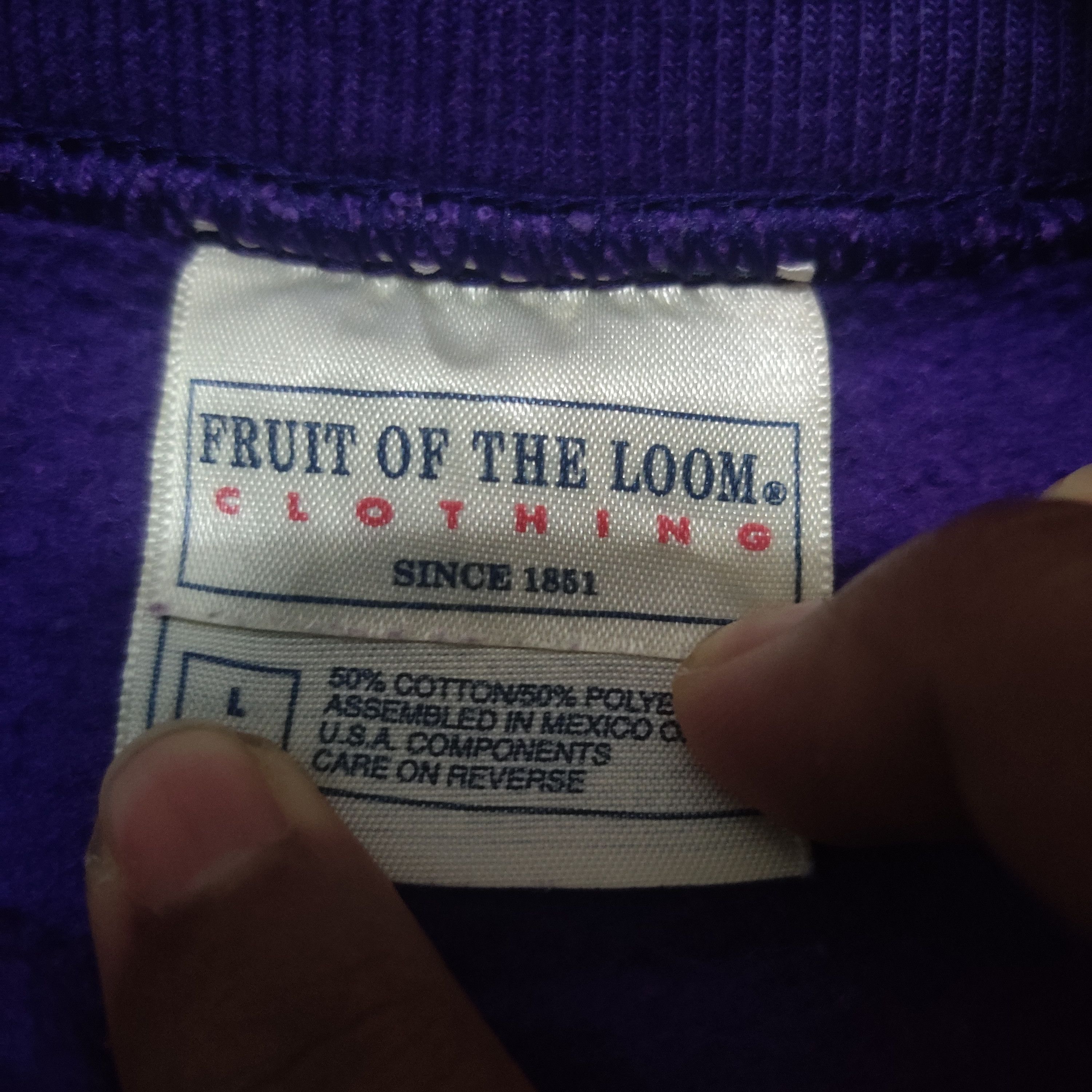 Fruit Of The Loom Vintage Fruit of The Loam Blank Sweatshirt Jumper Size US L / EU 52-54 / 3 - 3 Thumbnail