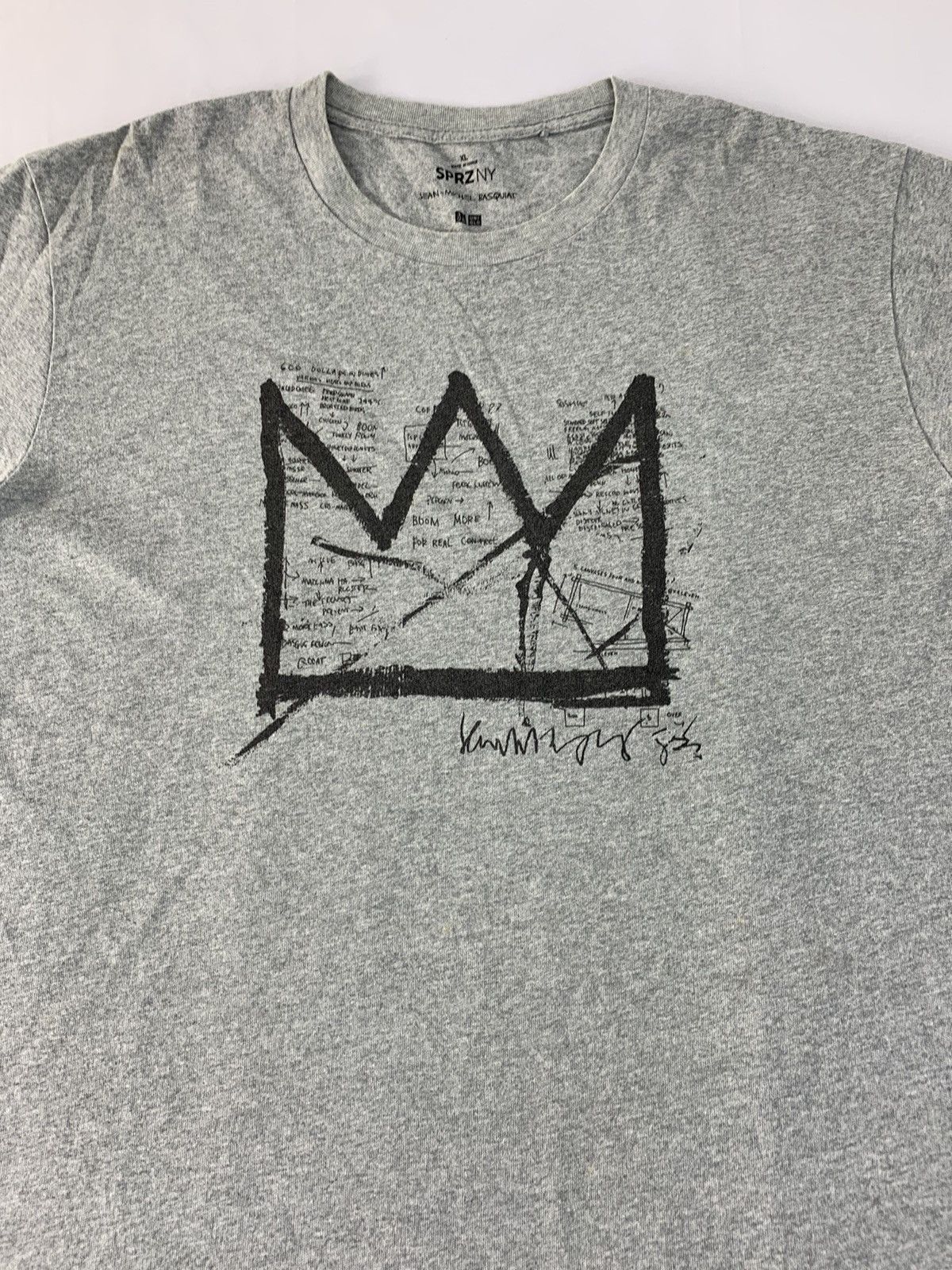 Japanese Brand SPRZNY Estate Of Jean-Michel Basquiat Big Crown Logo Tee Size US XL / EU 56 / 4 - 2 Thumbnail