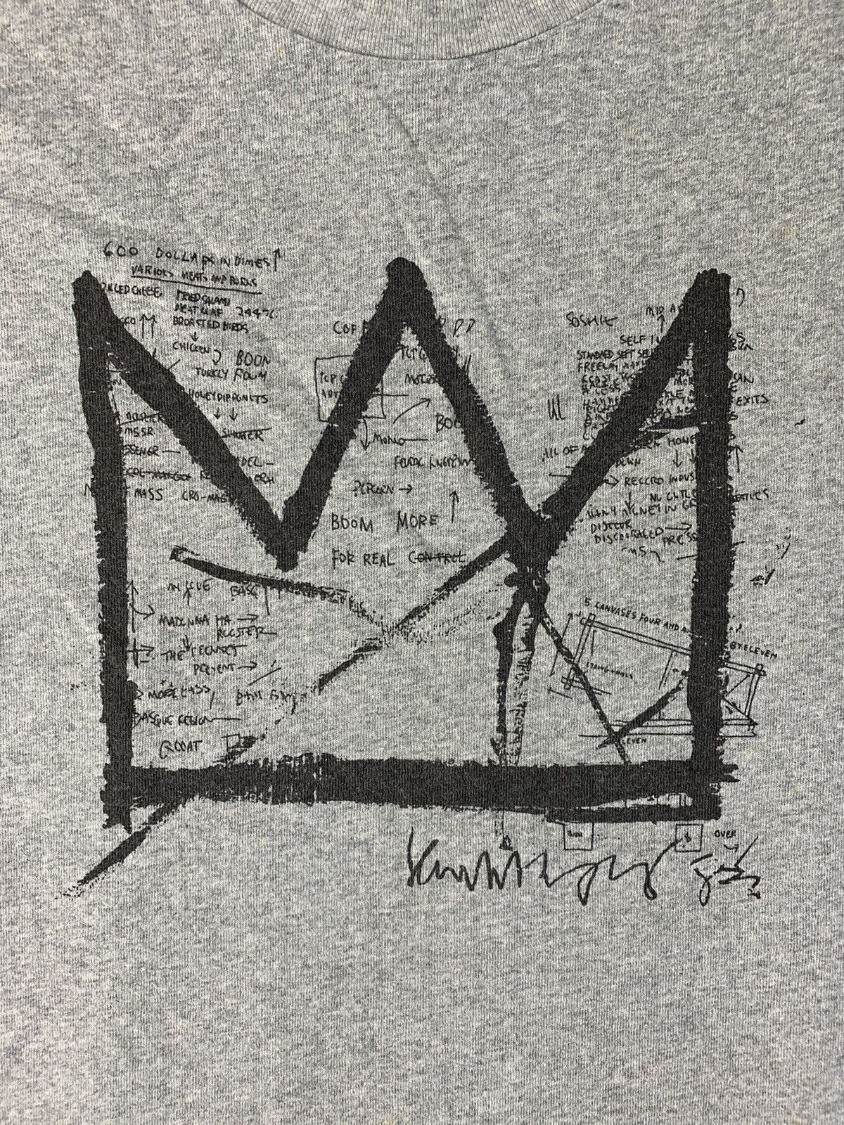 Japanese Brand SPRZNY Estate Of Jean-Michel Basquiat Big Crown Logo Tee Size US XL / EU 56 / 4 - 3 Thumbnail