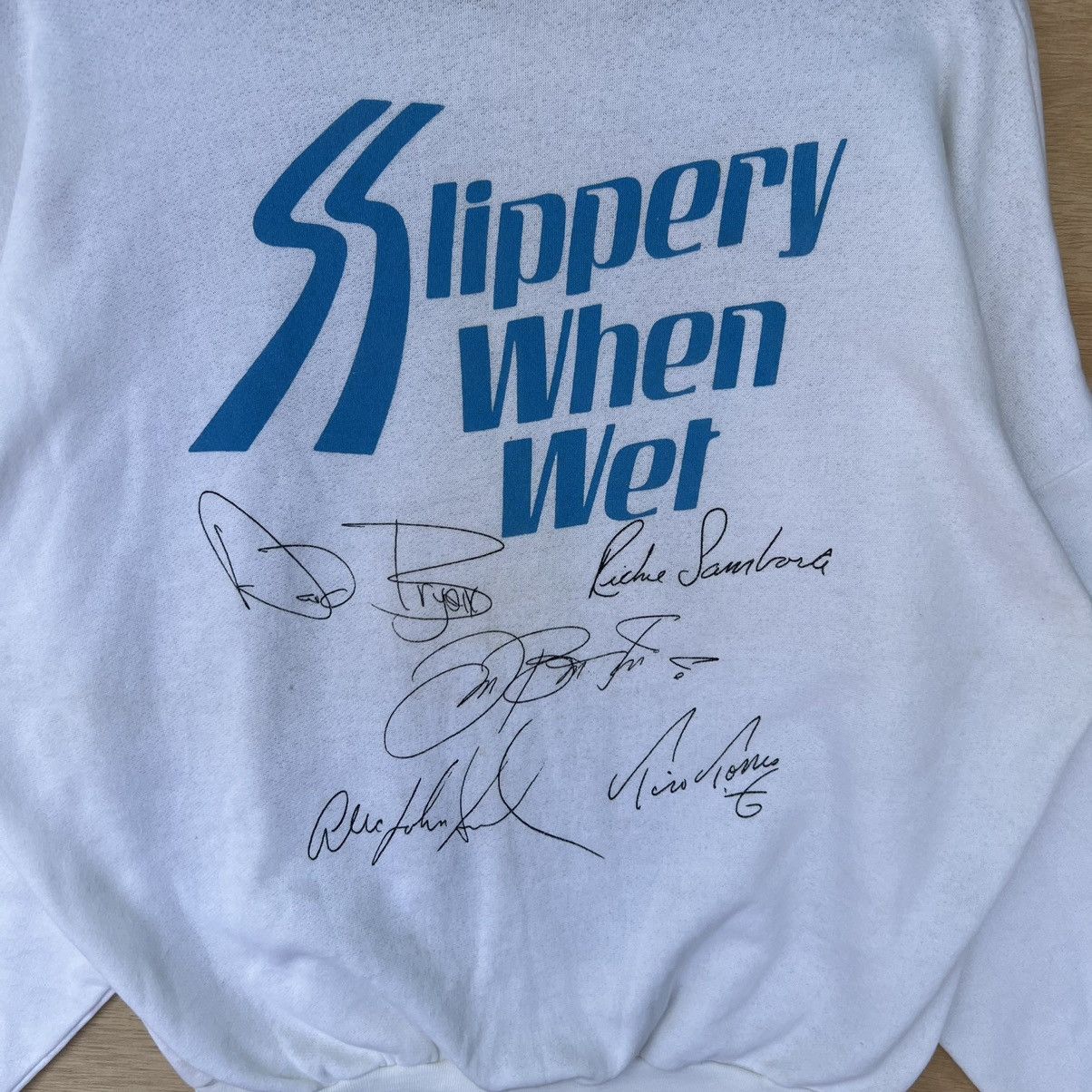 Band Tees × Bon Jovi × Vintage VINTAGE 80’s SWEATSHIRT BON JOVI “SLIPPERY WHEN WET” Size US XXL / EU 58 / 5 - 4 Thumbnail
