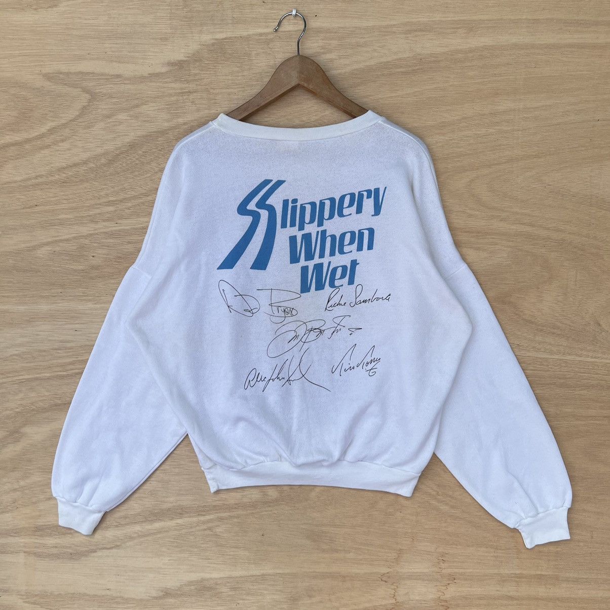 Band Tees × Bon Jovi × Vintage VINTAGE 80’s SWEATSHIRT BON JOVI “SLIPPERY WHEN WET” Size US XXL / EU 58 / 5 - 2 Thumbnail