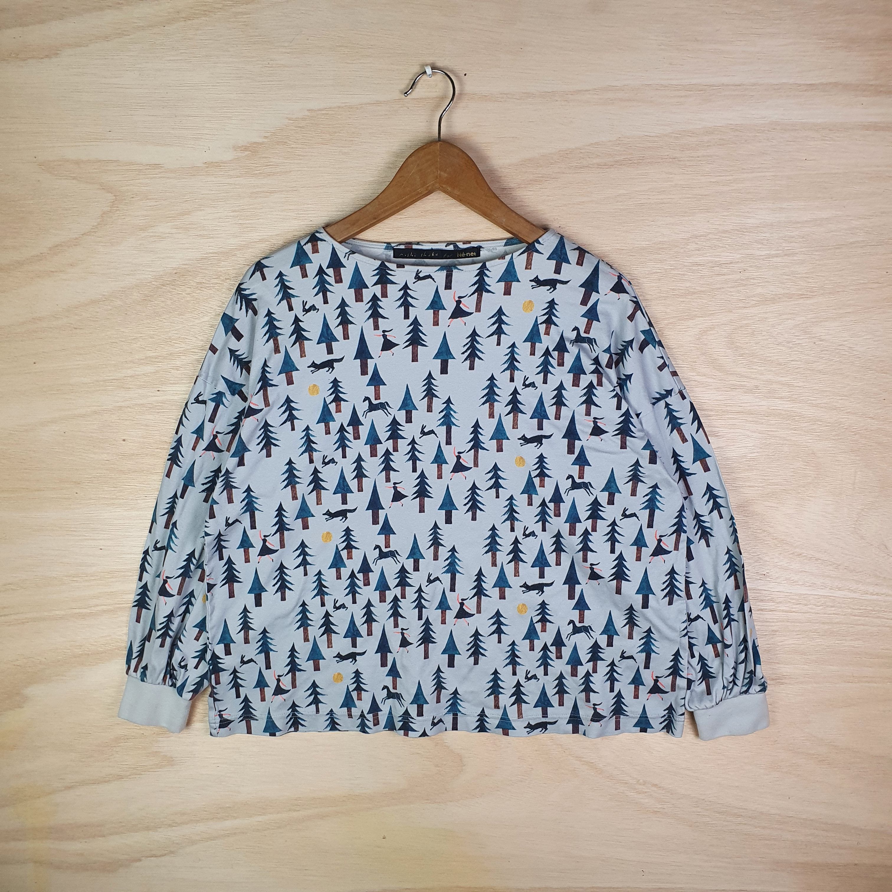 image of Ne Net Nishi Shuku For Ne-Net Full Print Long Sleeve in Mix, Women's (Size Large)