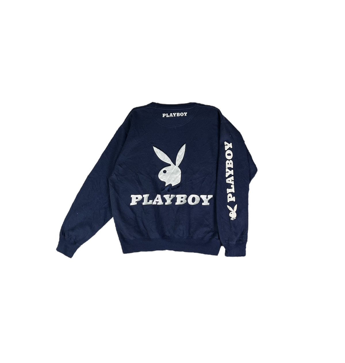 Vintage 90s Y2K Black White Graphic Print Playboy Bunny Sweatshirt