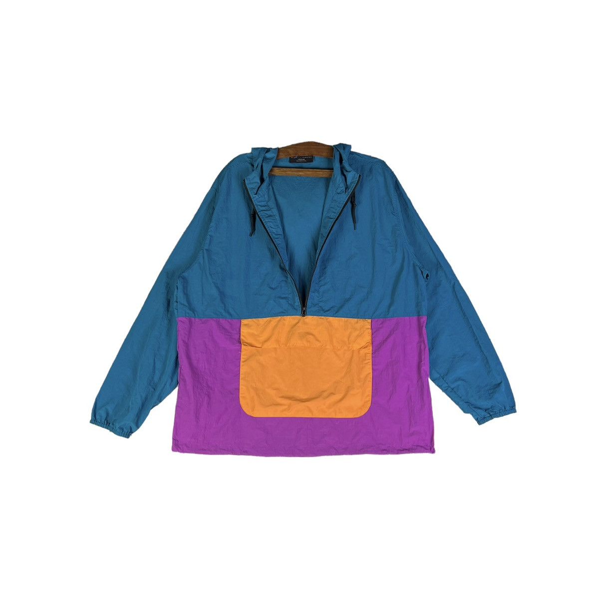 Japanese Brand WINDBREAKER HALF ZIP ANORAK COLOURS BLOCK Size US L / EU 52-54 / 3 - 2 Thumbnail