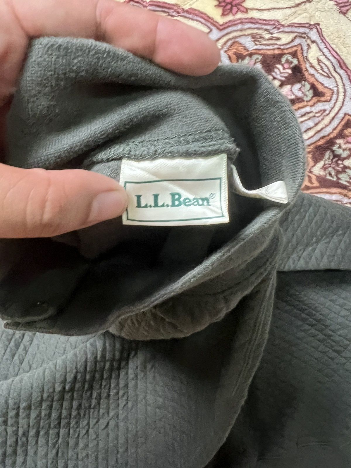L.L. Bean × Vintage Vintage Sweatshirt L.L. Bean Half Button Quilted Size US L / EU 52-54 / 3 - 3 Thumbnail