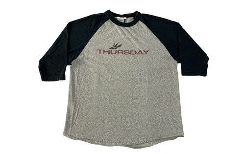 image of Band Tees x Hype Vintage 90's Y2K Thursday Emo Screamo Punk Band Raglan Tee in Grey (Size Medium)