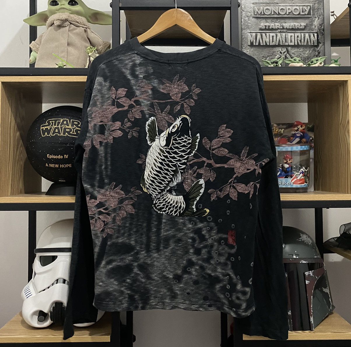Karakuri Tamashi Sukajan Koi Fish Emberoidery Longsleeve