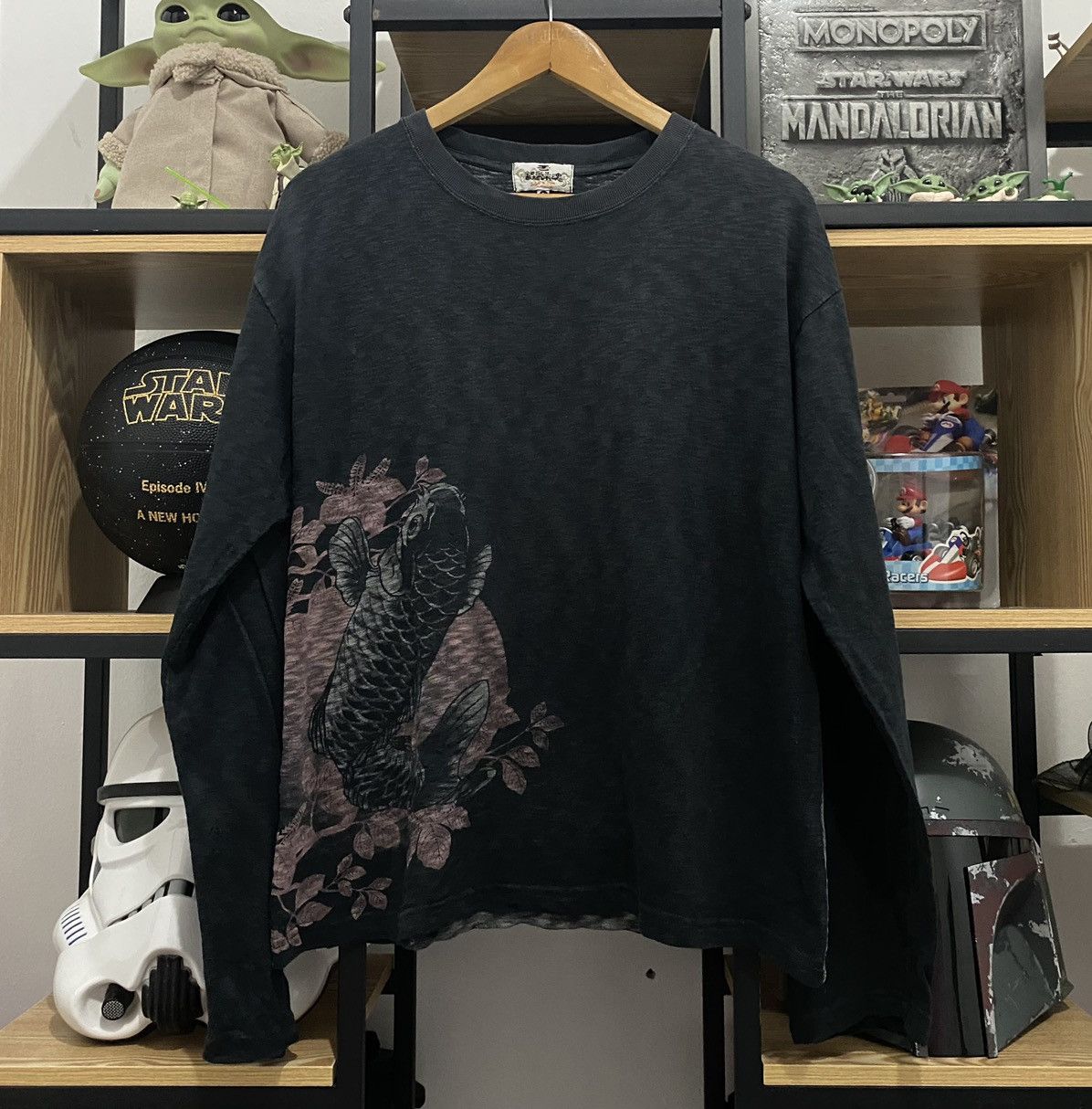 Japanese Brand Vintage KARAKURI TAMASHI Sukajan Koi Fish Emberoidery LS Size US L / EU 52-54 / 3 - 9 Thumbnail
