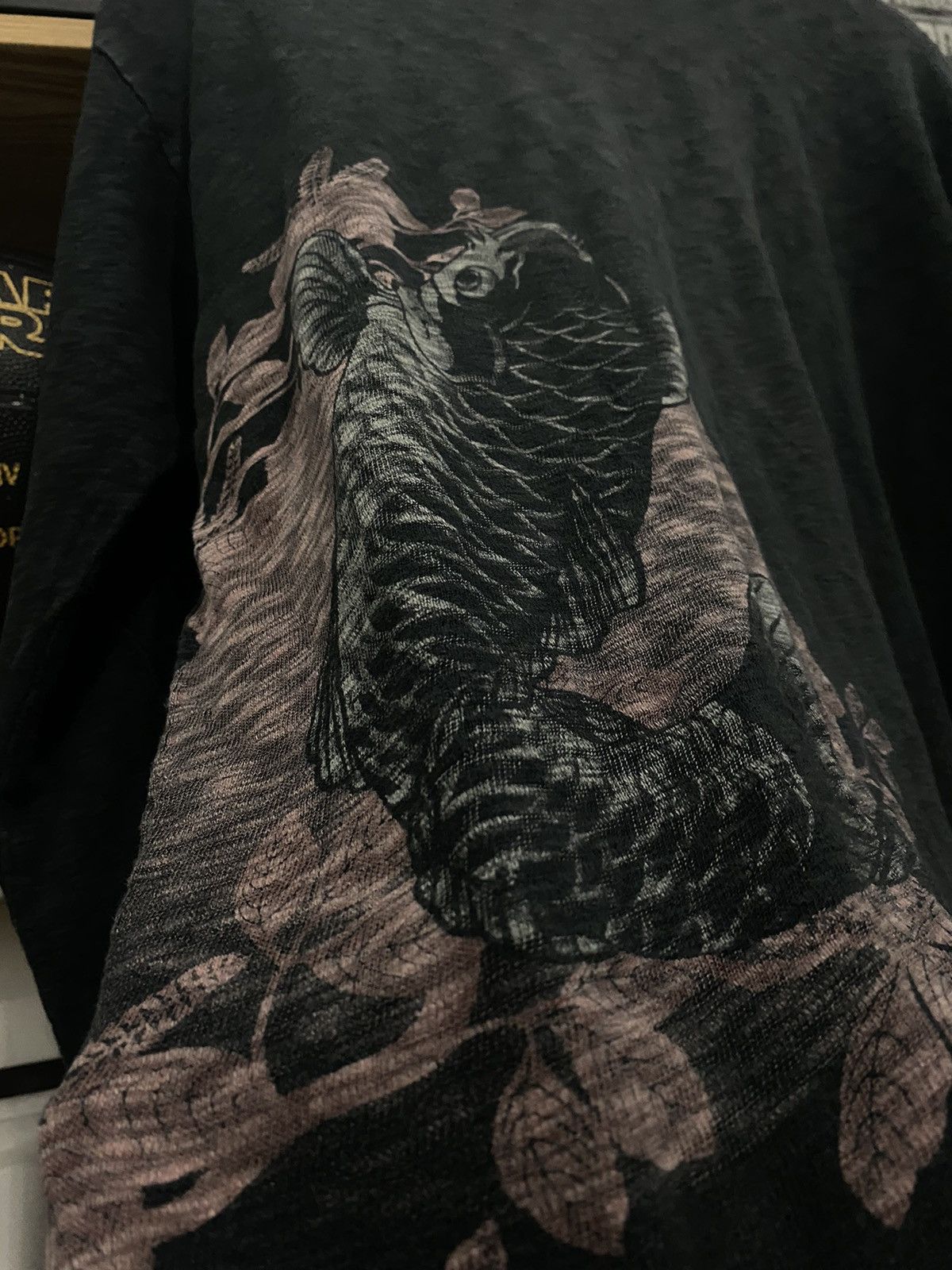 Japanese Brand Vintage KARAKURI TAMASHI Sukajan Koi Fish Emberoidery LS Size US L / EU 52-54 / 3 - 10 Thumbnail